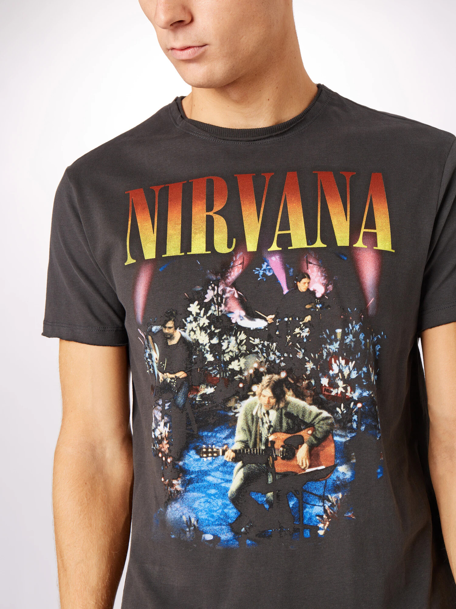 AMPLIFIED Tricou 'NIRVANA LIVE IN NEW YORK' gri închis / mai multe culori - Pled.ro