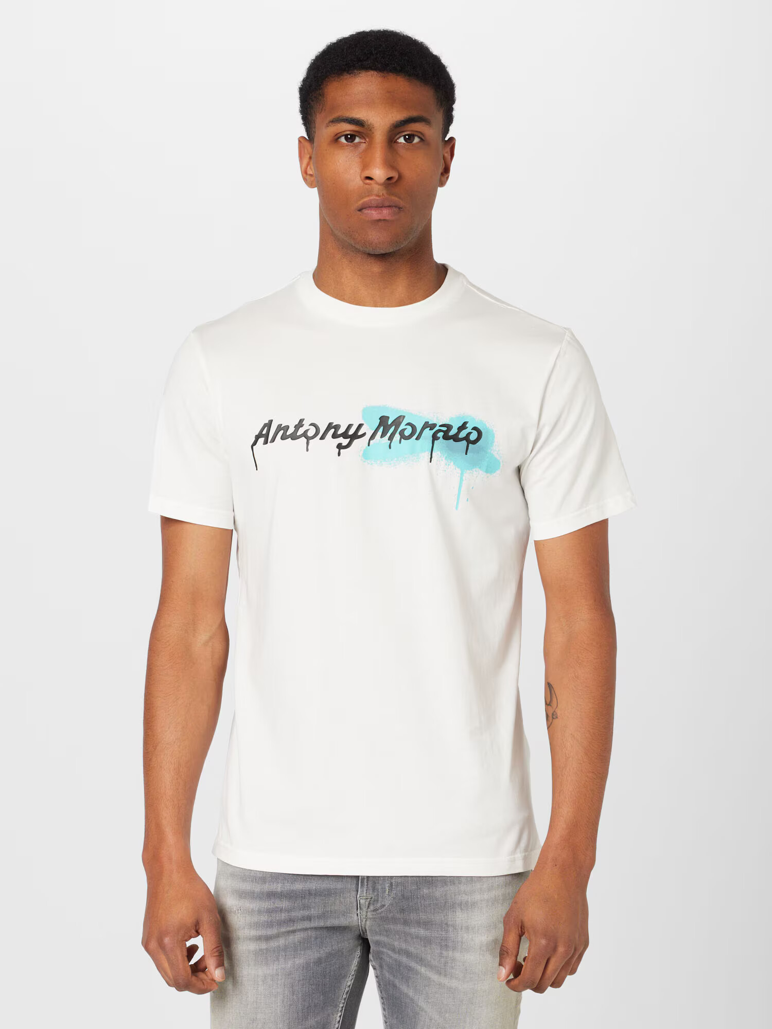 ANTONY MORATO Tricou crem / turcoaz / negru - Pled.ro