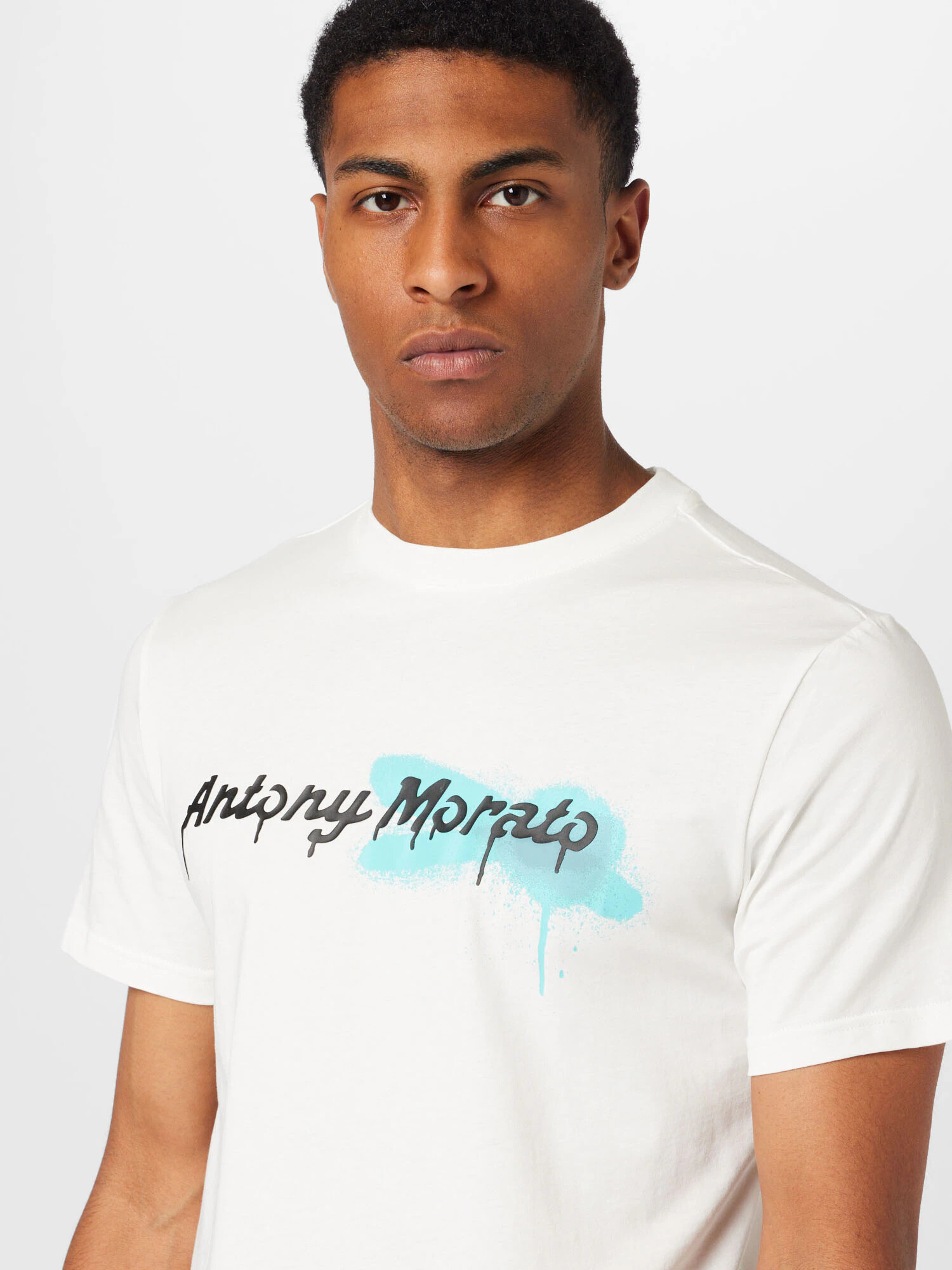 ANTONY MORATO Tricou crem / turcoaz / negru - Pled.ro