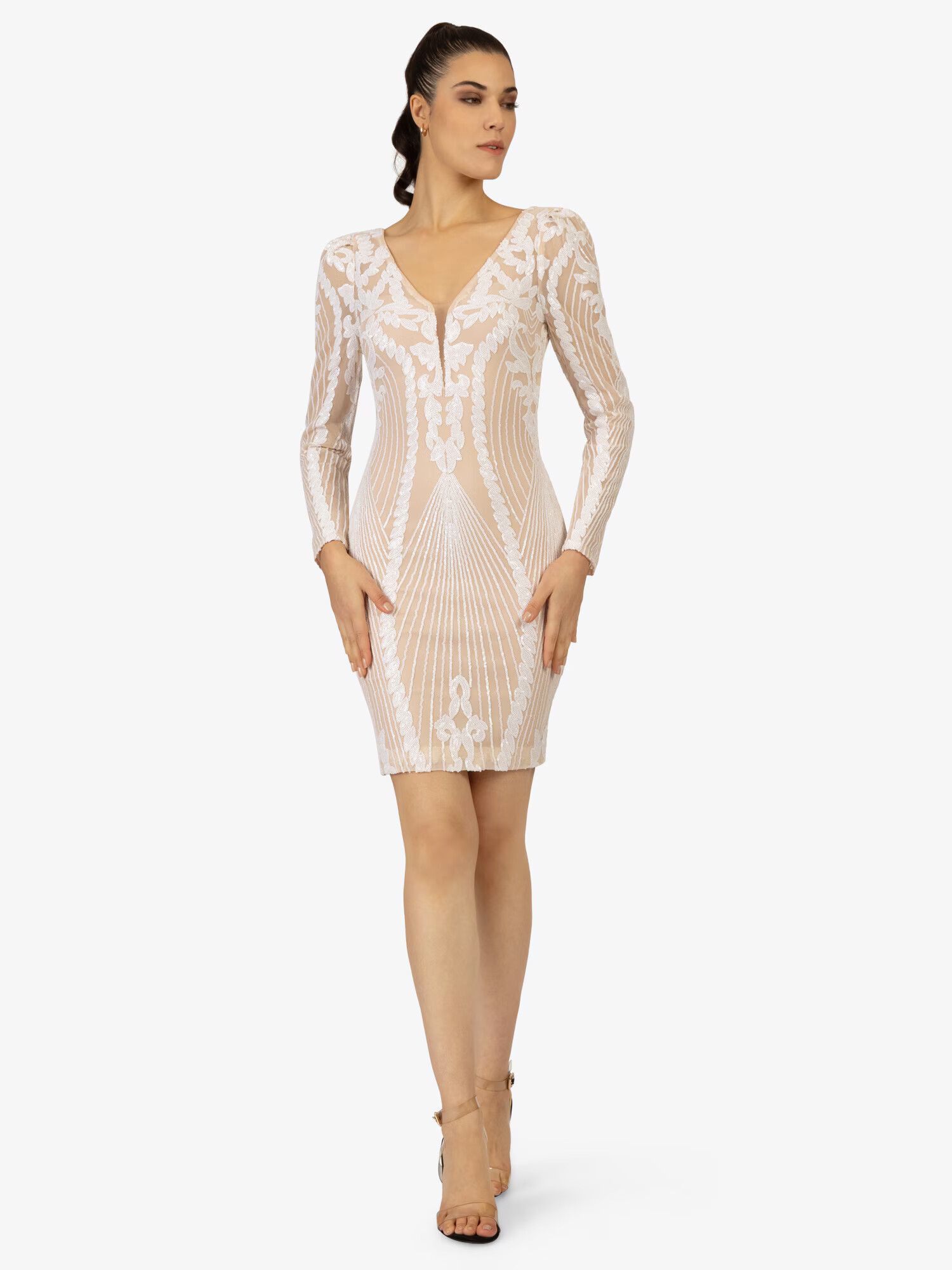 APART Rochie de cocktail crem / alb - Pled.ro