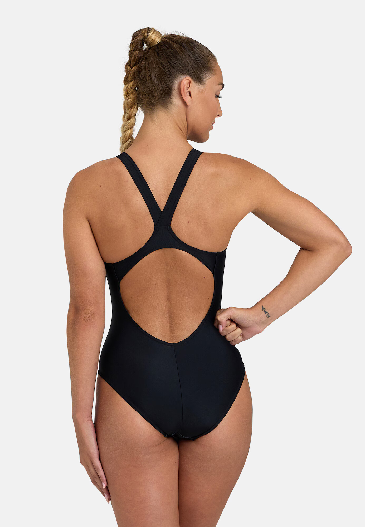 ARENA Costum de baie sport 'OVERLAP' gri / negru / alb - Pled.ro