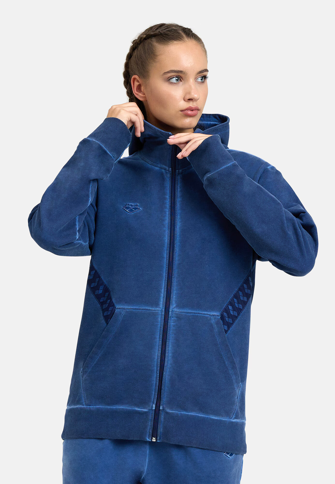 ARENA Bluză cu fermoar sport ' ICONS HOODED JACKET' albastru - Pled.ro