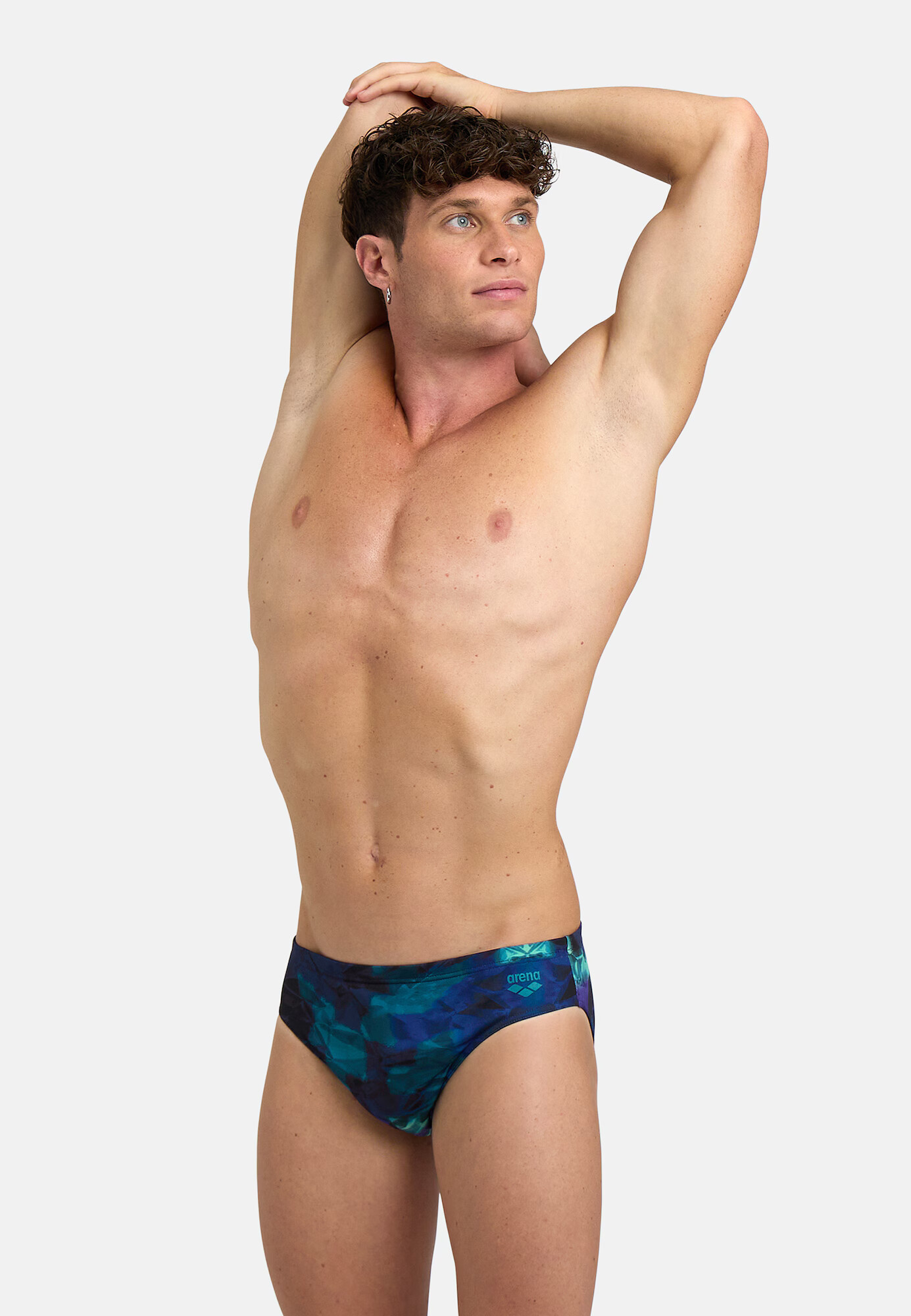 ARENA Pantaloni de baie 'HERO CAMO SWIM BRIEF' albastru / turcoaz / albastru aqua - Pled.ro