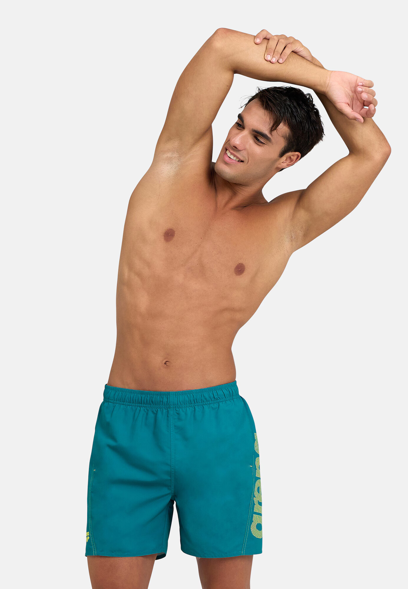 ARENA Pantaloni scurți apă 'LOGO BOXER' galben citron / verde jad - Pled.ro