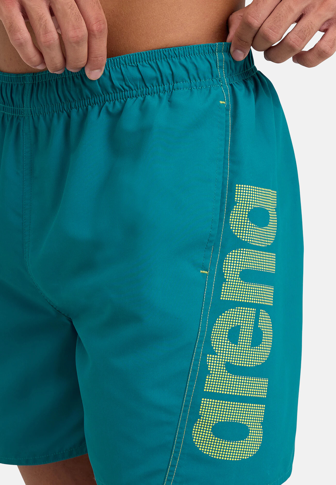 ARENA Pantaloni scurți apă 'LOGO BOXER' galben citron / verde jad - Pled.ro