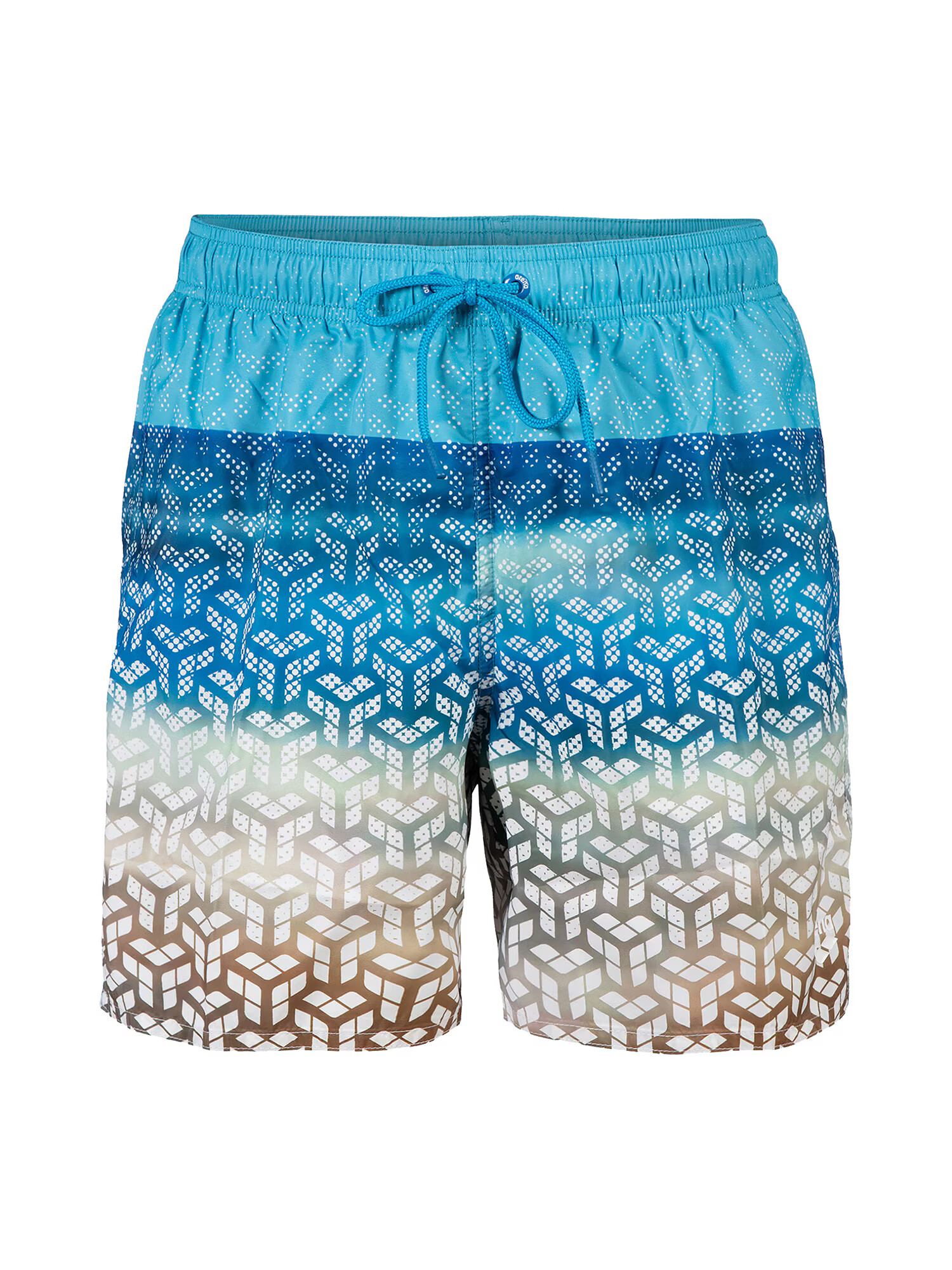 ARENA Pantaloni scurți apă 'BEACH BOXER PLACED' albastru cobalt / azur / sepie / alb - Pled.ro