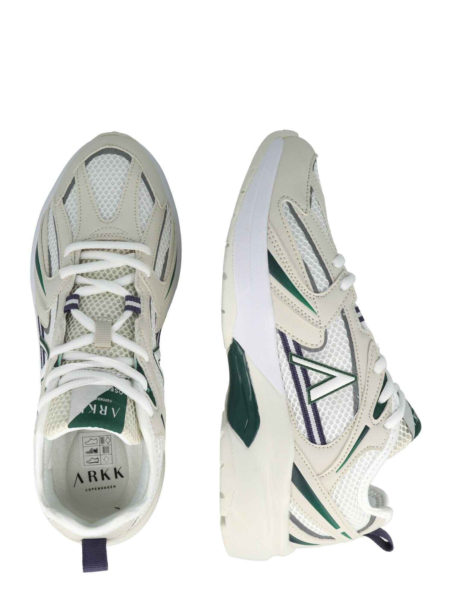 ARKK Copenhagen Sneaker low 'Oserra' grej / gri închis / verde iarbă / alb - Pled.ro