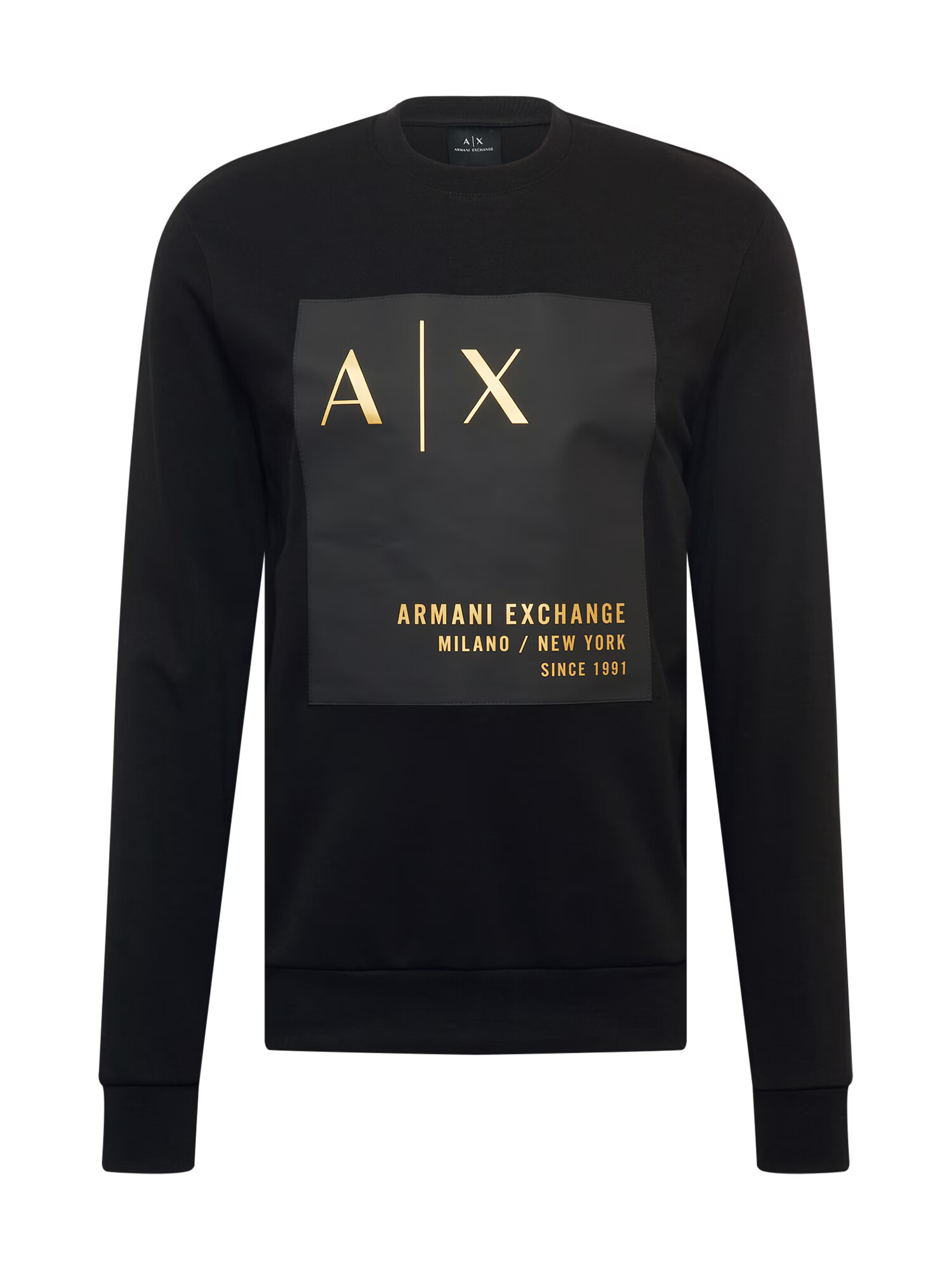 ARMANI EXCHANGE Bluză de molton auriu / negru - Pled.ro