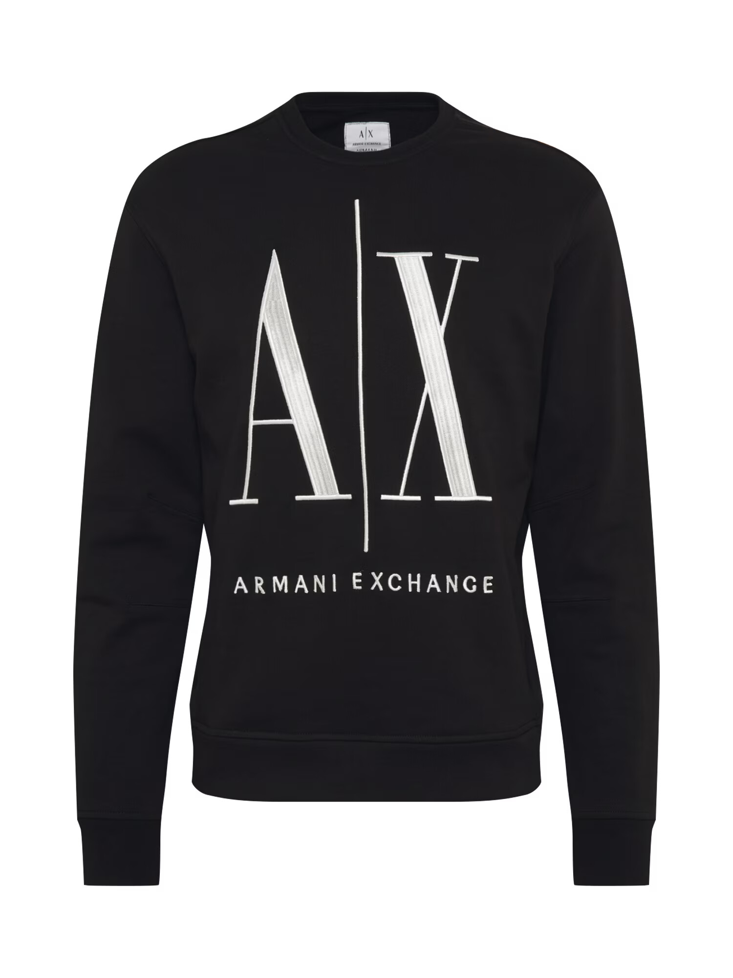 ARMANI EXCHANGE Bluză de molton negru / alb - Pled.ro