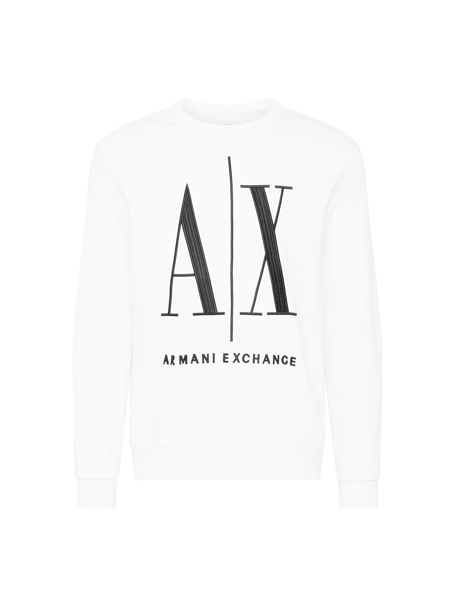 ARMANI EXCHANGE Bluză de molton negru / alb - Pled.ro