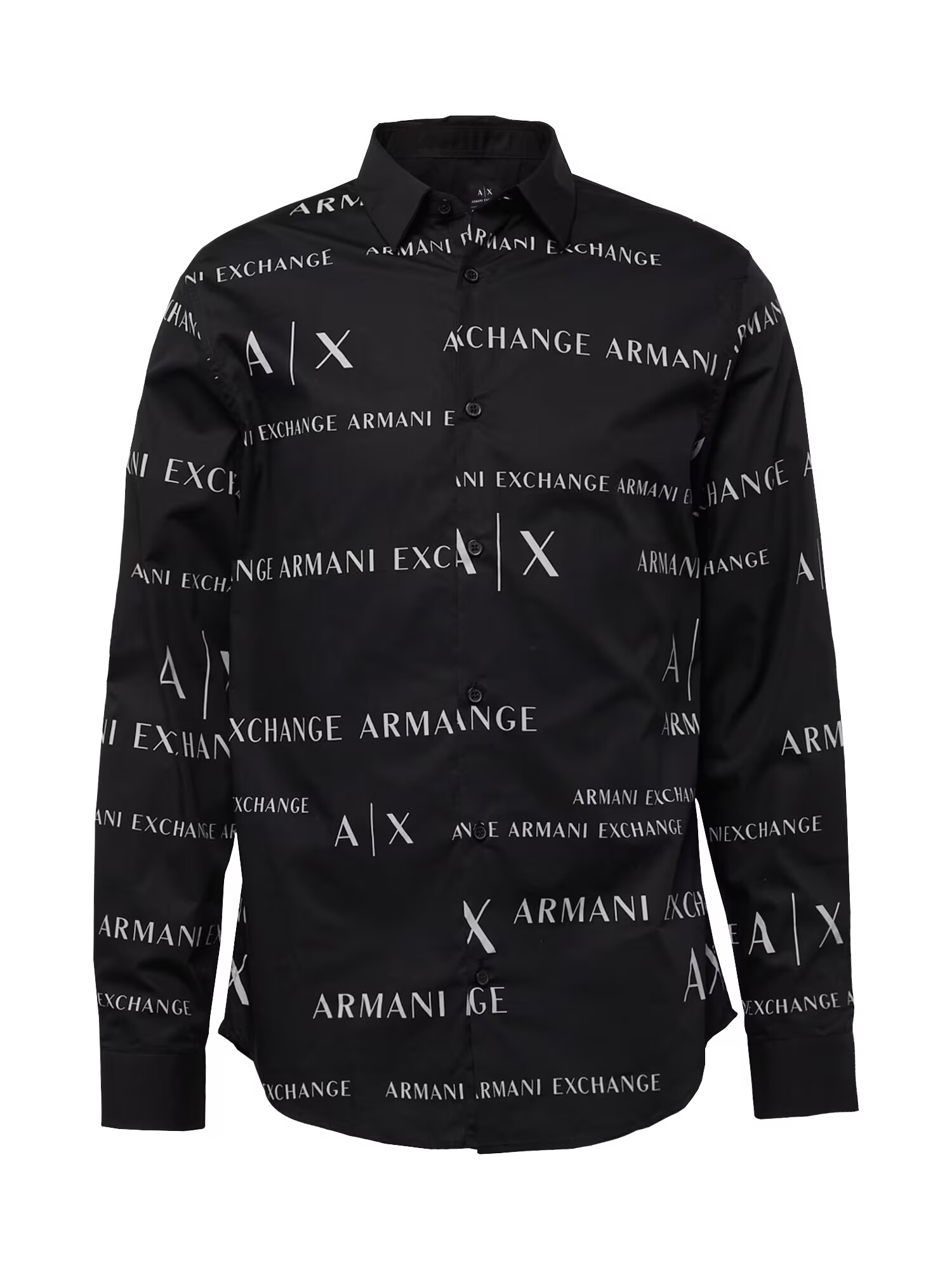 ARMANI EXCHANGE Cămașă negru / alb murdar - Pled.ro