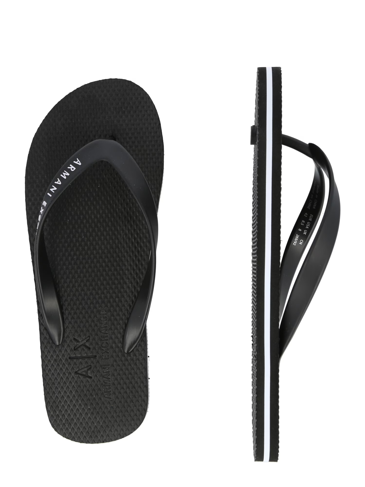 ARMANI EXCHANGE Flip-flops negru / alb - Pled.ro