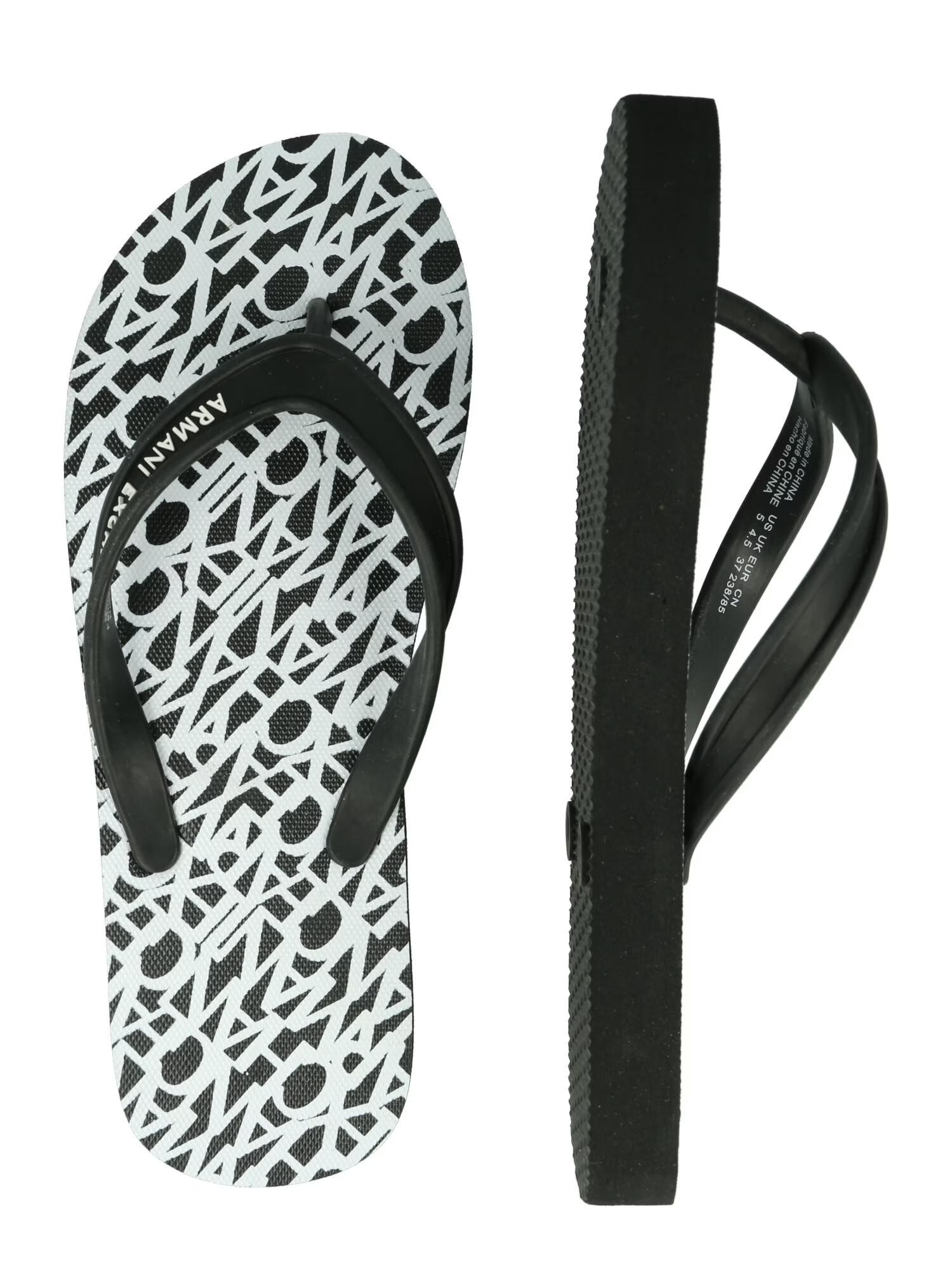 ARMANI EXCHANGE Flip-flops negru / alb - Pled.ro