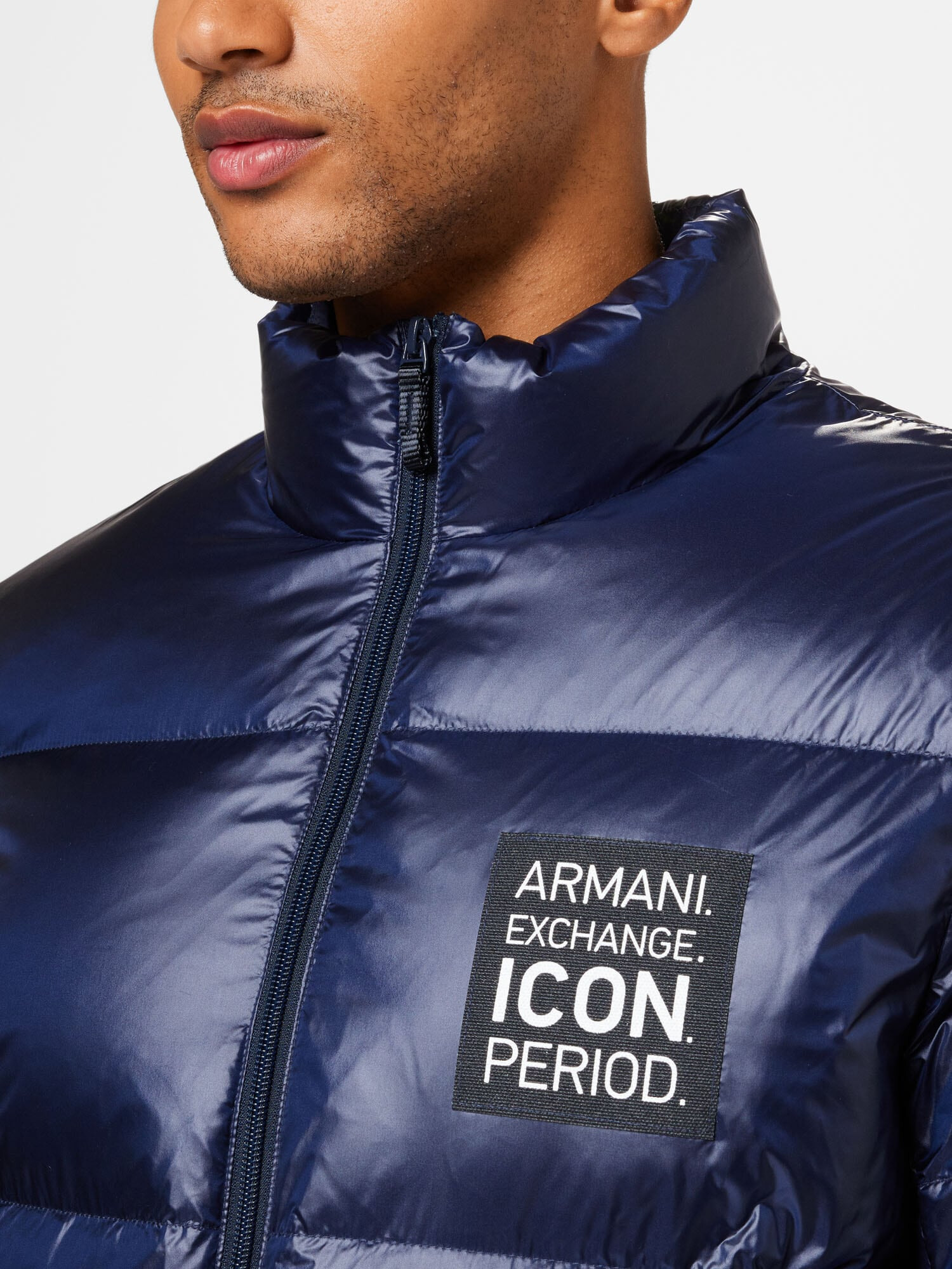 ARMANI EXCHANGE Geacă de iarnă bleumarin / alb - Pled.ro