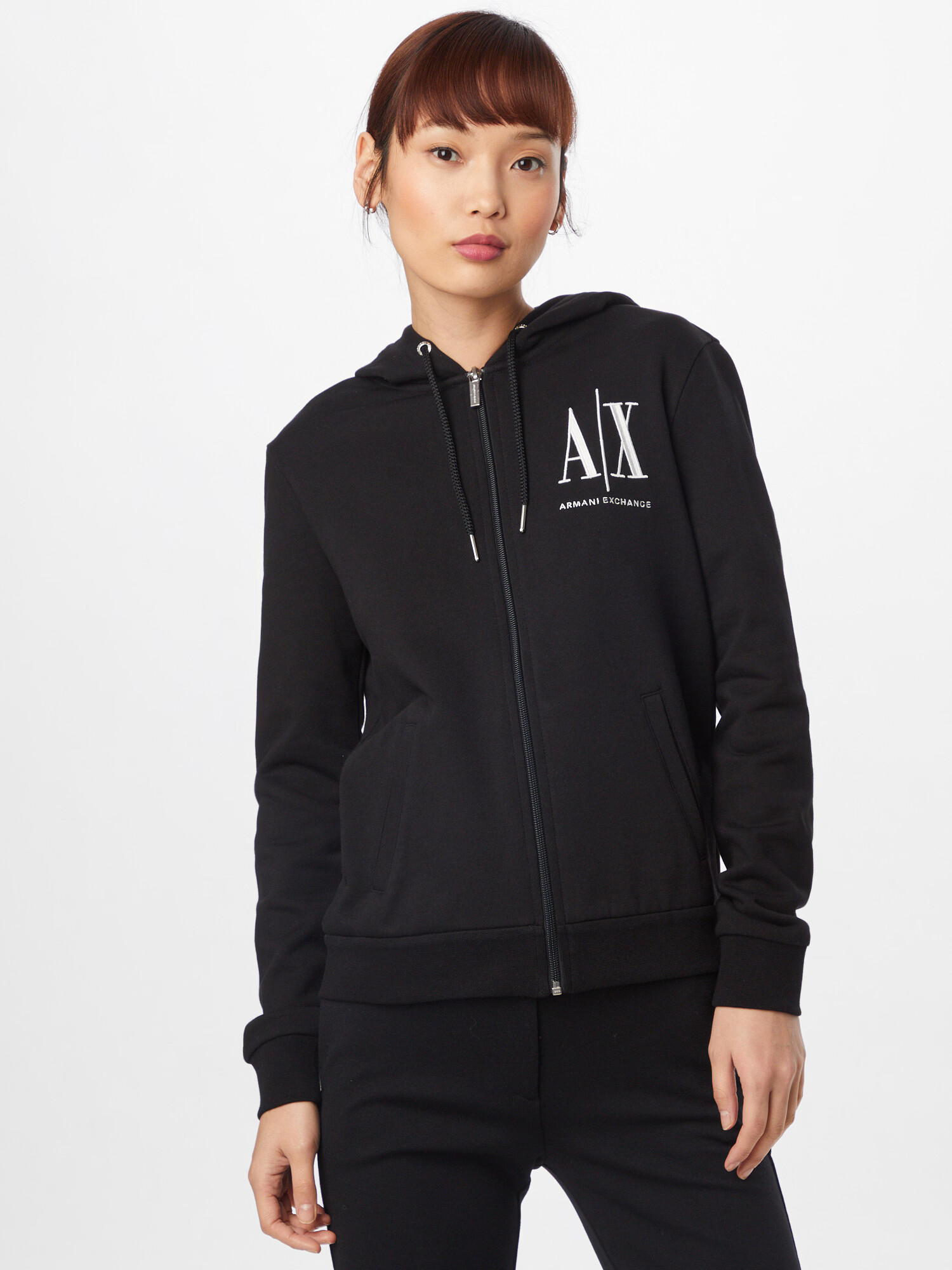 ARMANI EXCHANGE Hanorac '8NYM22' negru / alb - Pled.ro