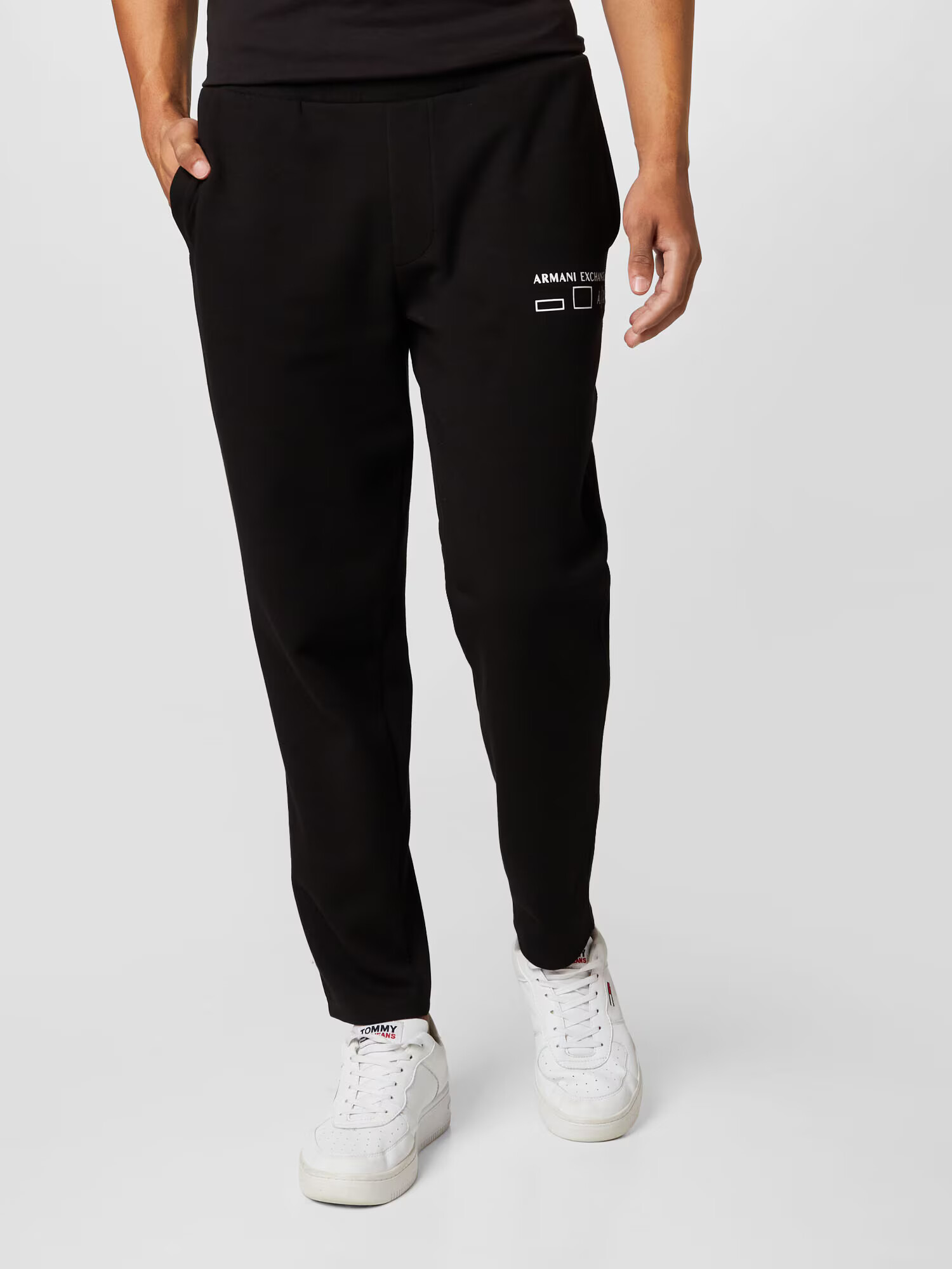 ARMANI EXCHANGE Pantaloni negru / alb - Pled.ro