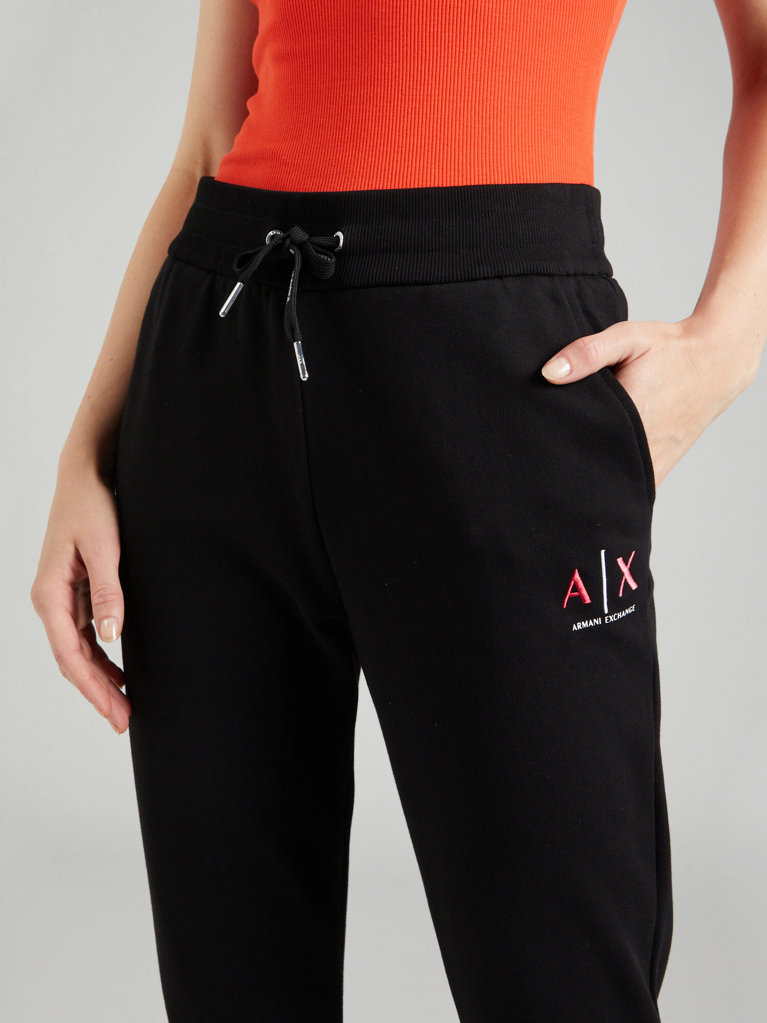 ARMANI EXCHANGE Pantaloni roșu / negru / alb - Pled.ro