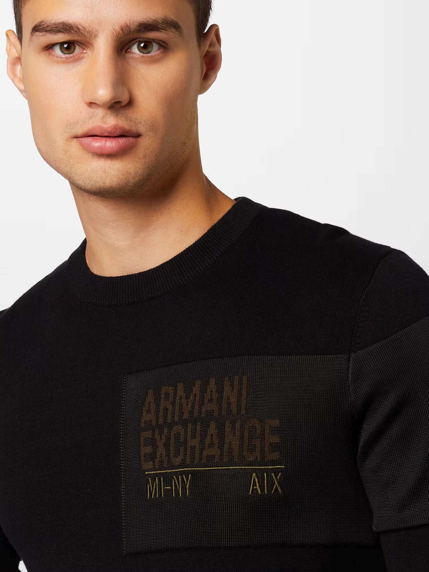 ARMANI EXCHANGE Pulover maro închis / negru - Pled.ro