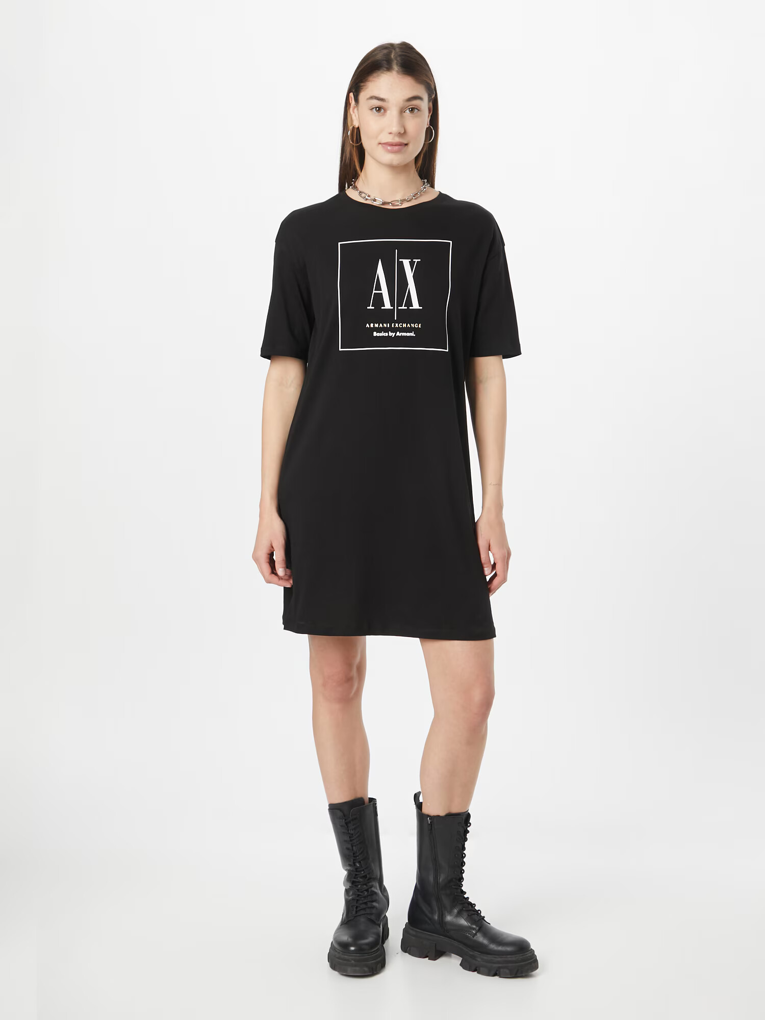 ARMANI EXCHANGE Rochie negru / alb - Pled.ro