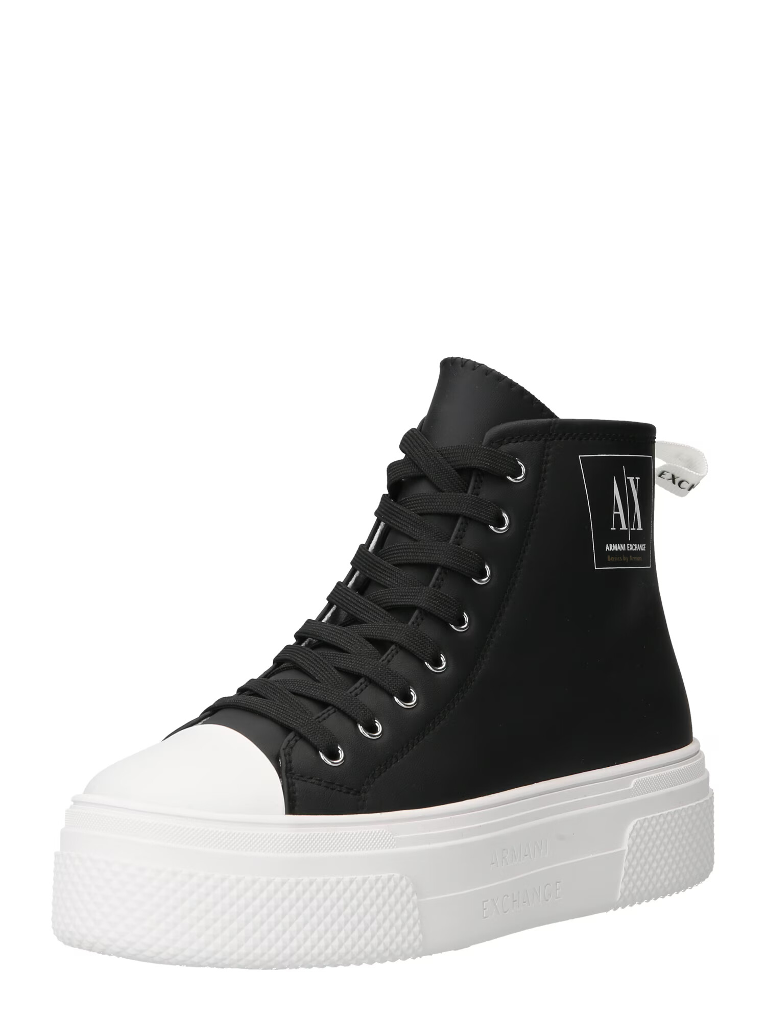 ARMANI EXCHANGE Sneaker înalt negru / alb - Pled.ro