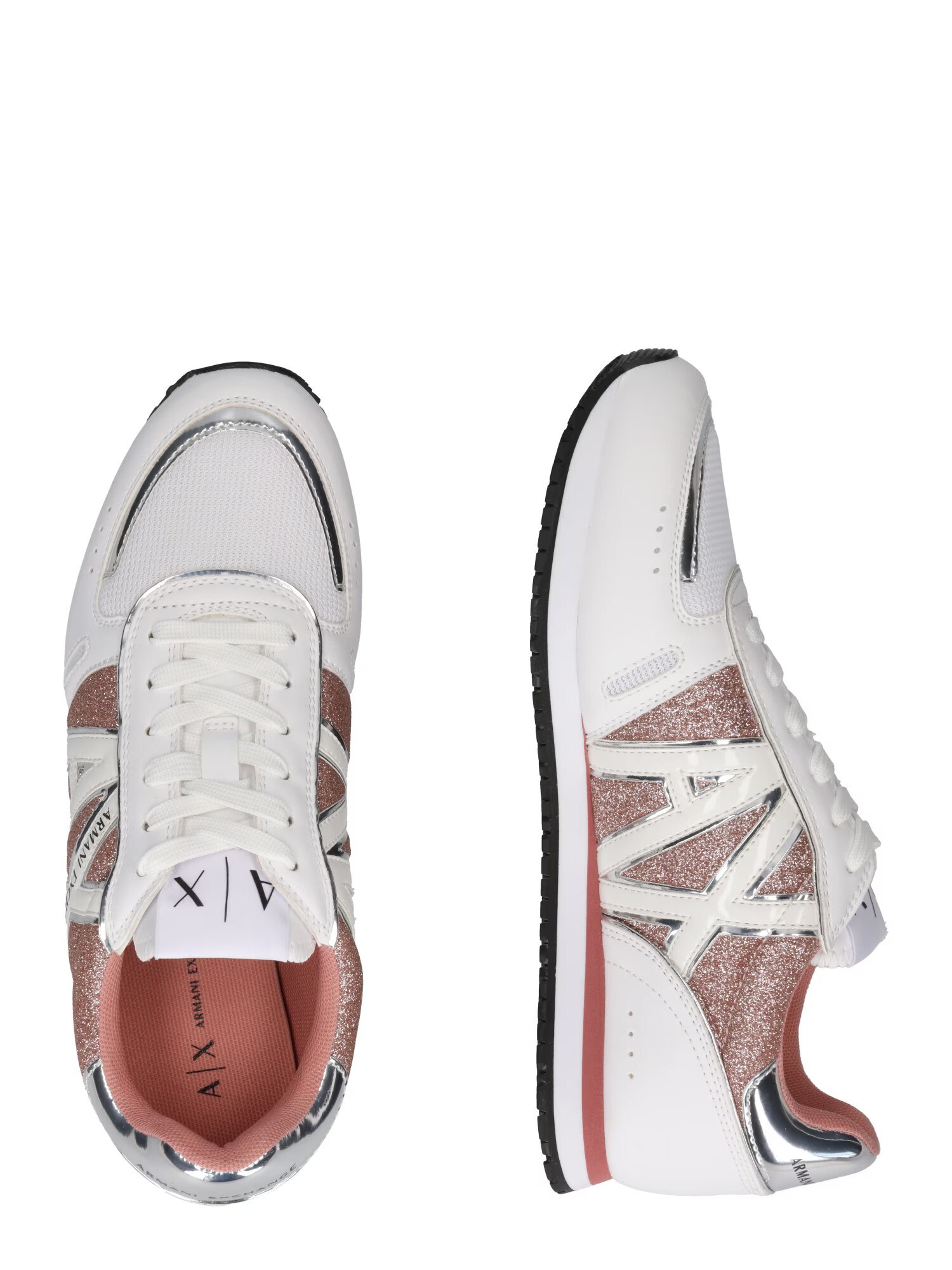 ARMANI EXCHANGE Sneaker low roz / argintiu / alb - Pled.ro