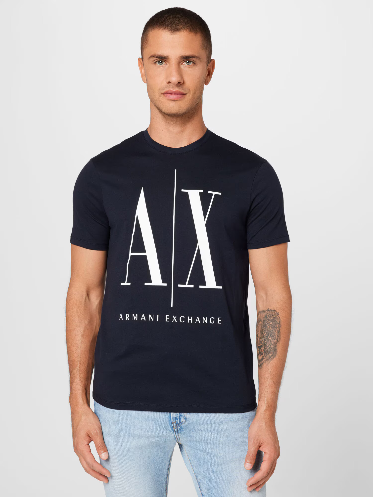 ARMANI EXCHANGE Tricou '8NZTPA' albastru noapte / alb - Pled.ro