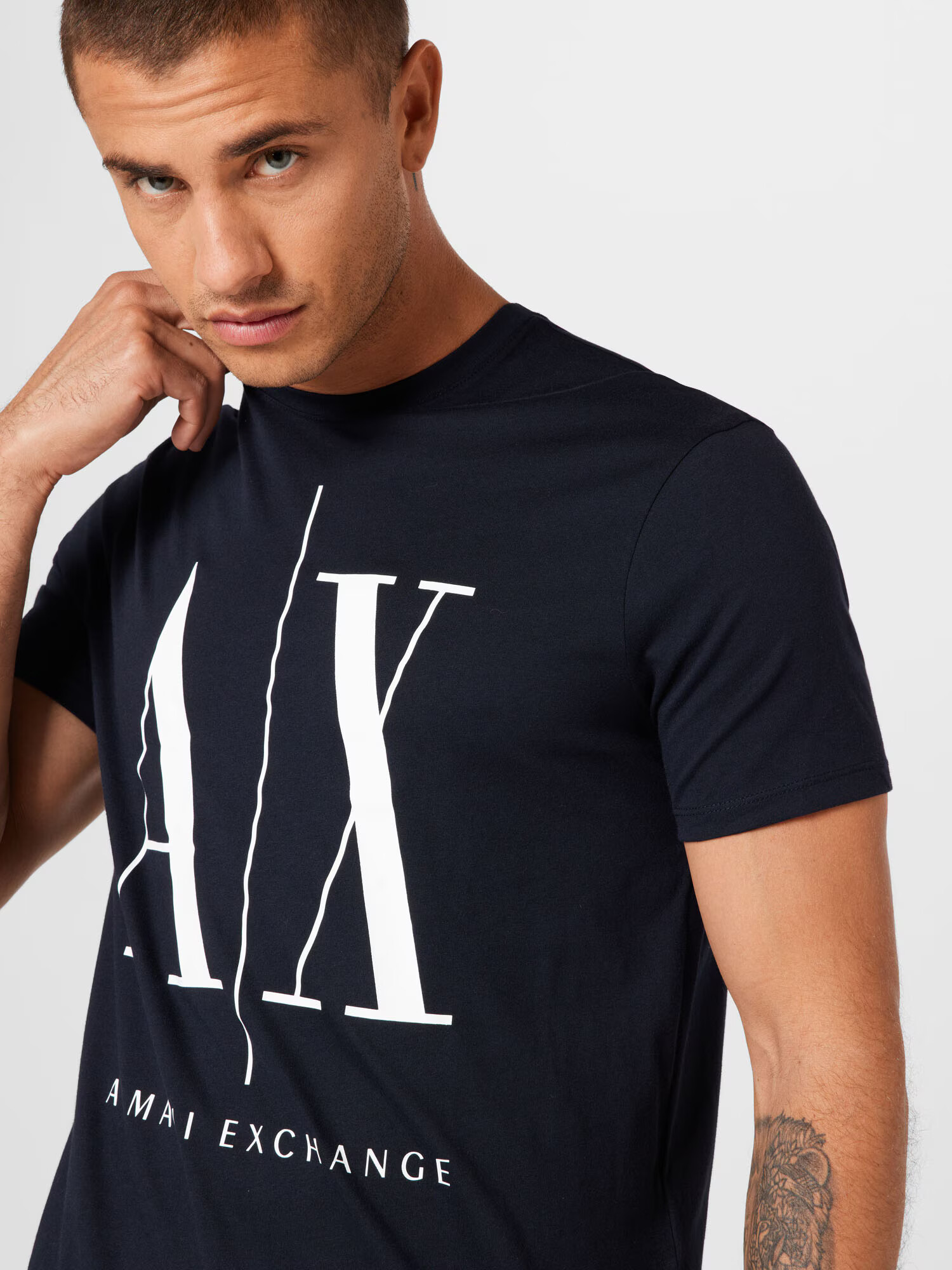 ARMANI EXCHANGE Tricou '8NZTPA' albastru noapte / alb - Pled.ro