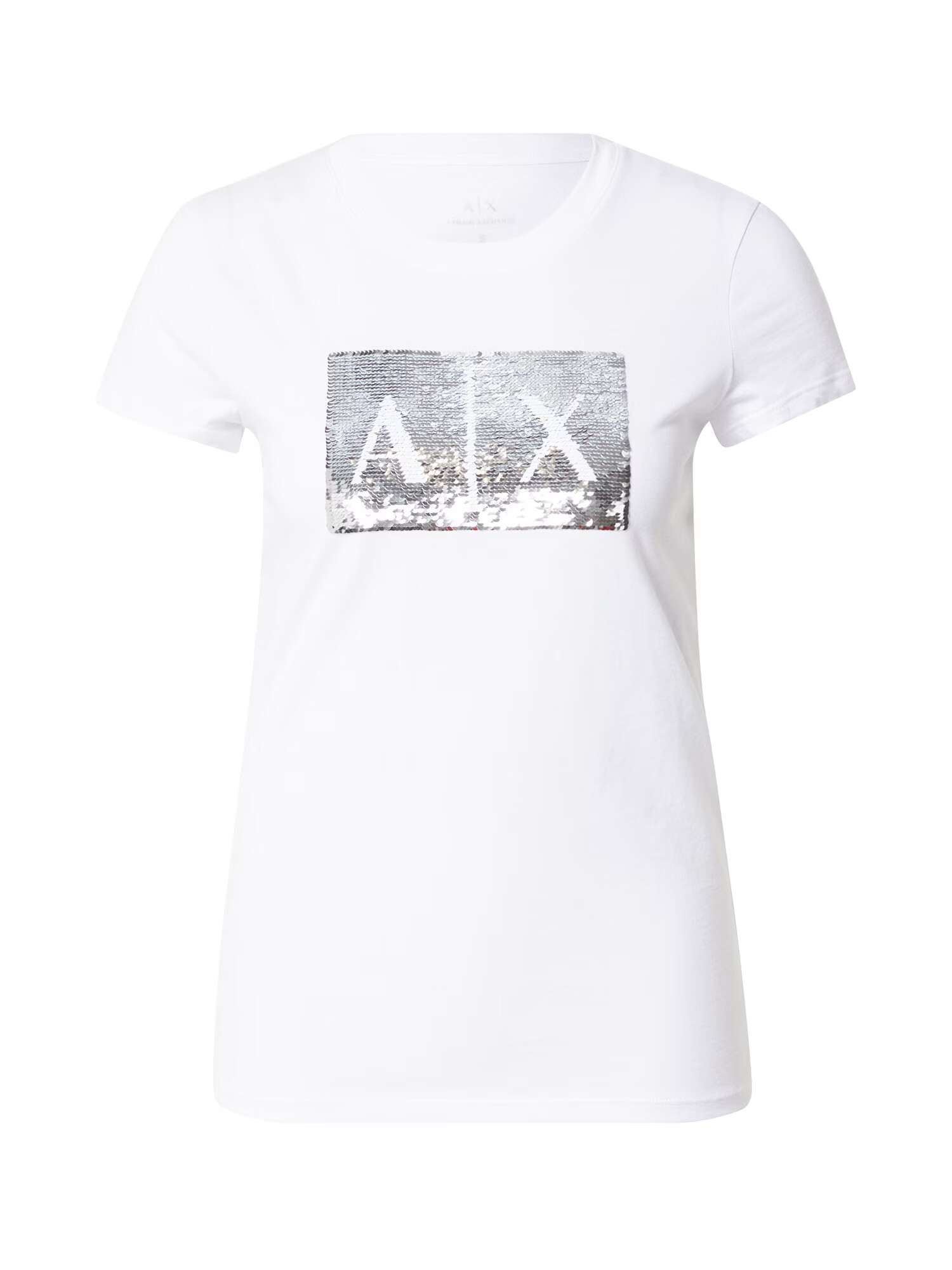 ARMANI EXCHANGE Tricou argintiu / alb - Pled.ro