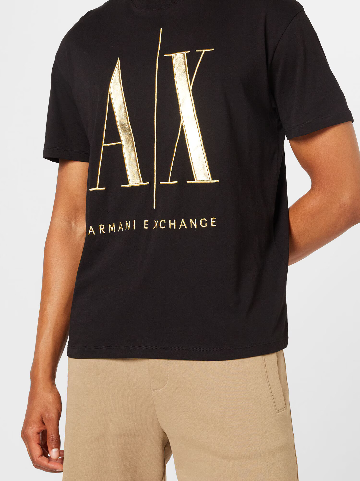 ARMANI EXCHANGE Tricou auriu / negru - Pled.ro