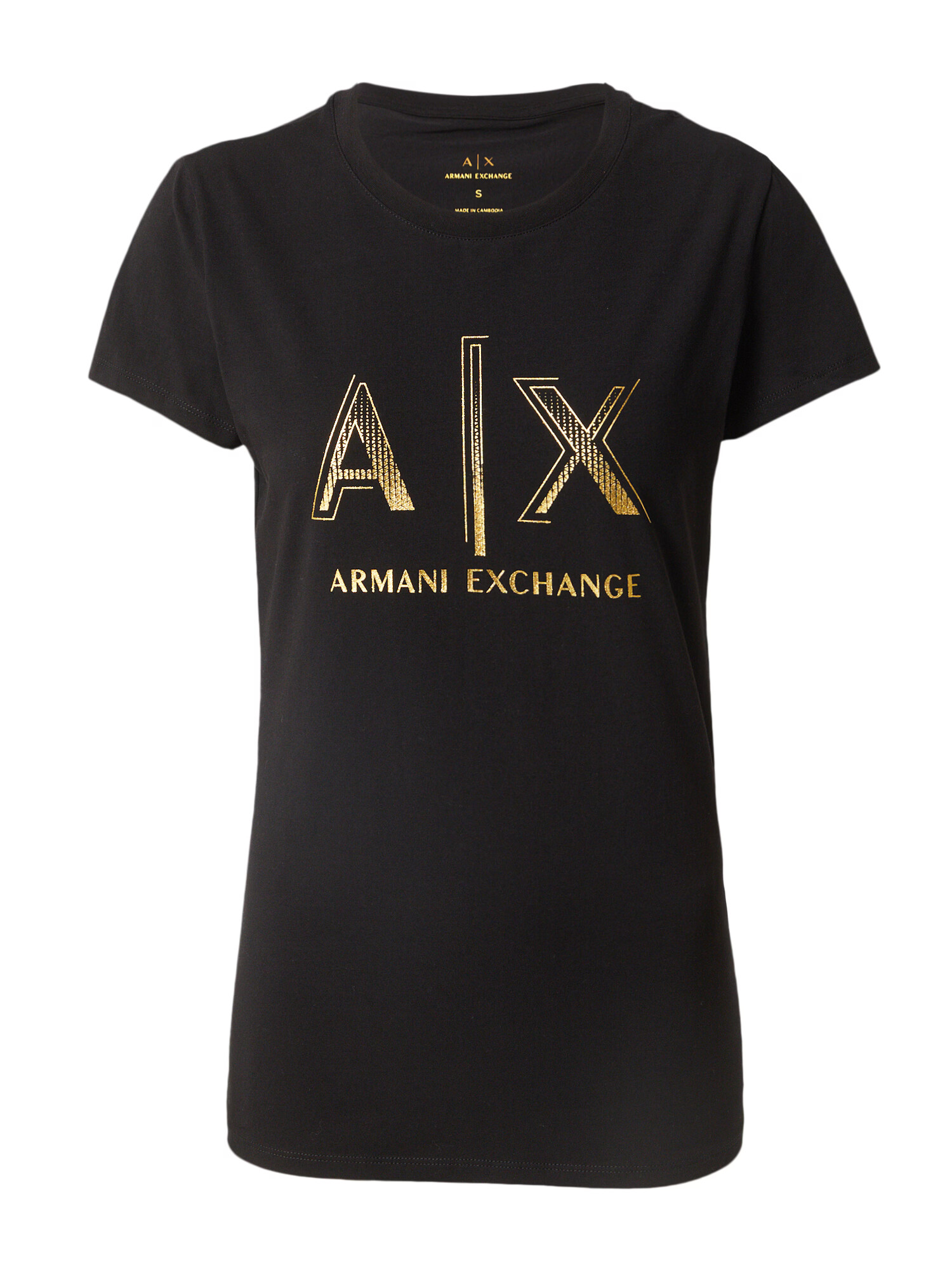 ARMANI EXCHANGE Tricou auriu / negru - Pled.ro