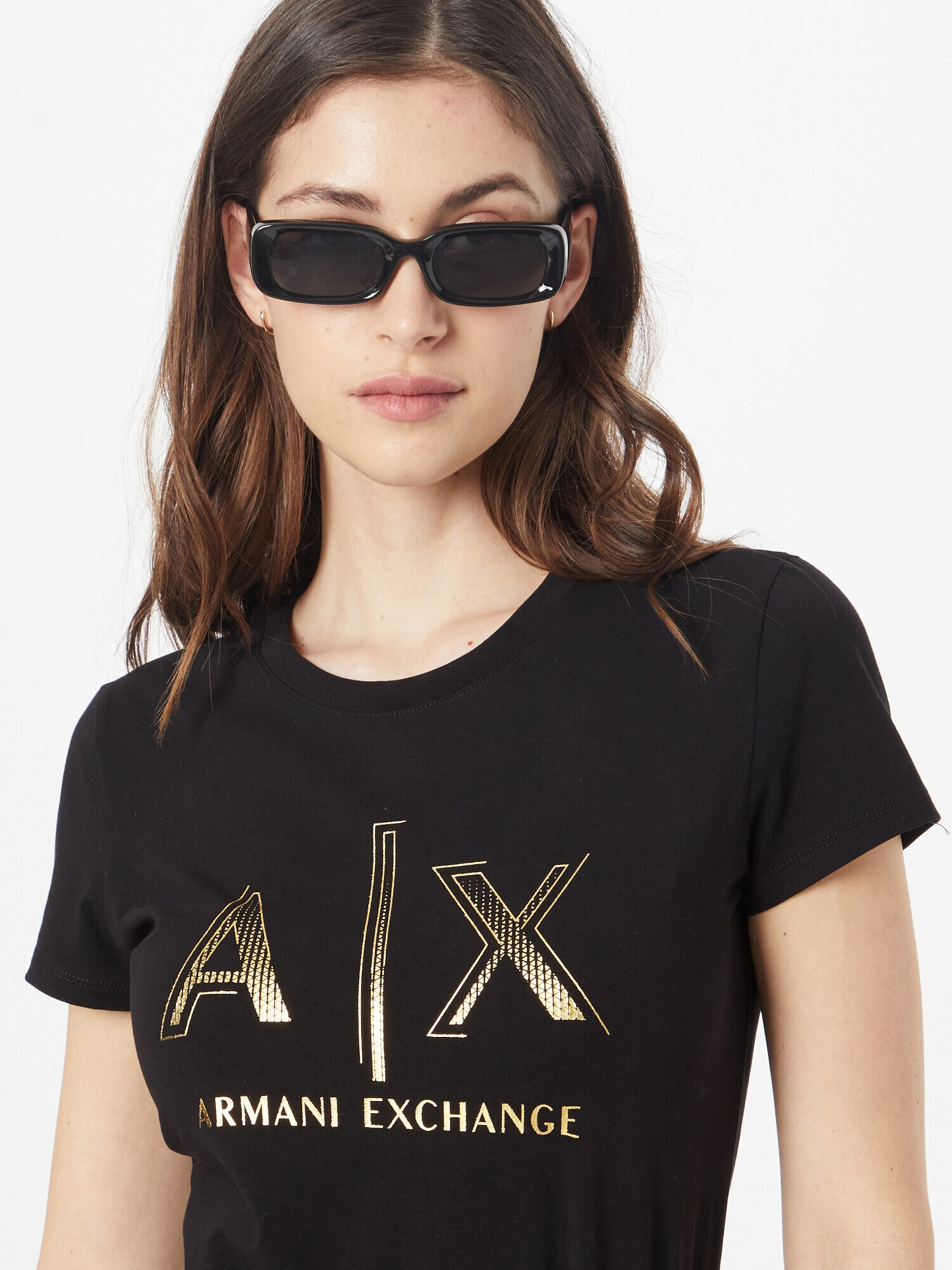 ARMANI EXCHANGE Tricou auriu / negru - Pled.ro