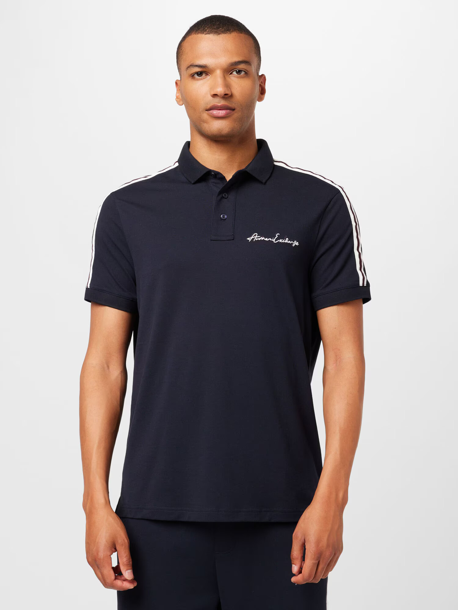 ARMANI EXCHANGE Tricou bleumarin / roșu vin / alb - Pled.ro