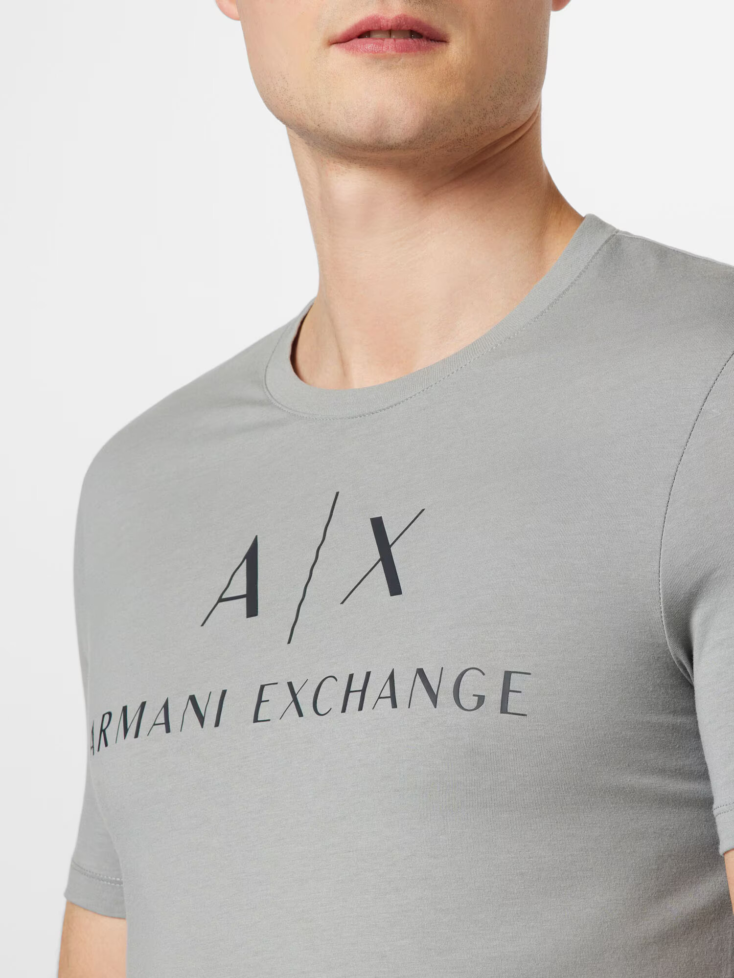 ARMANI EXCHANGE Tricou grej / negru - Pled.ro