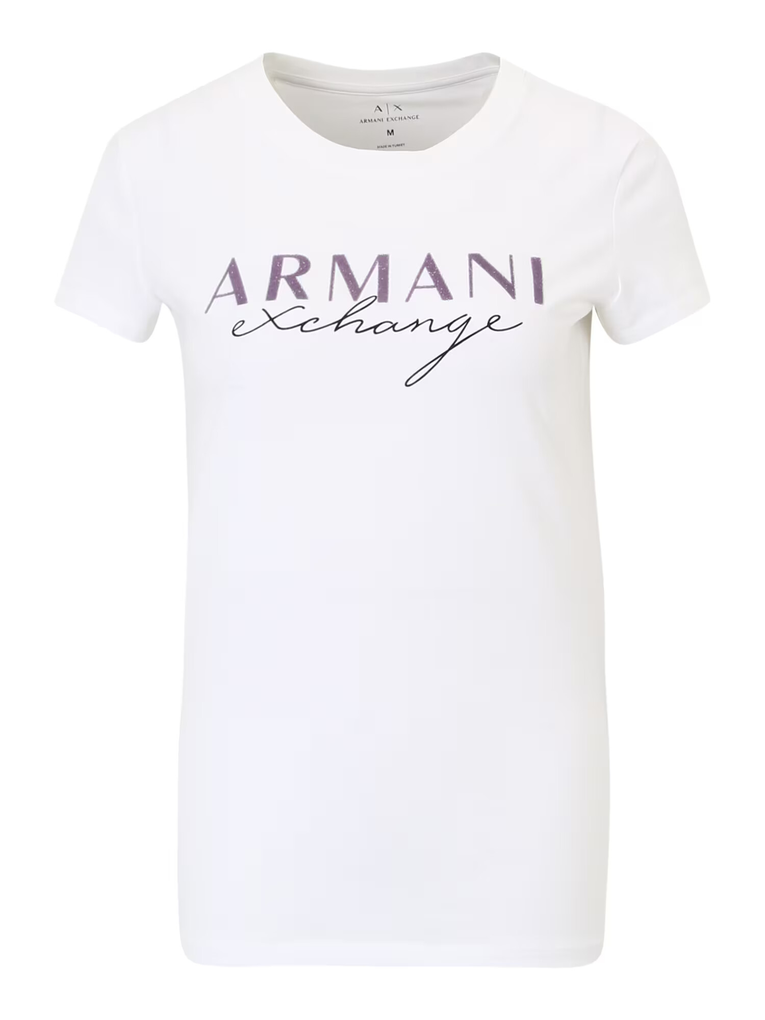 ARMANI EXCHANGE Tricou mov închis / negru / alb - Pled.ro