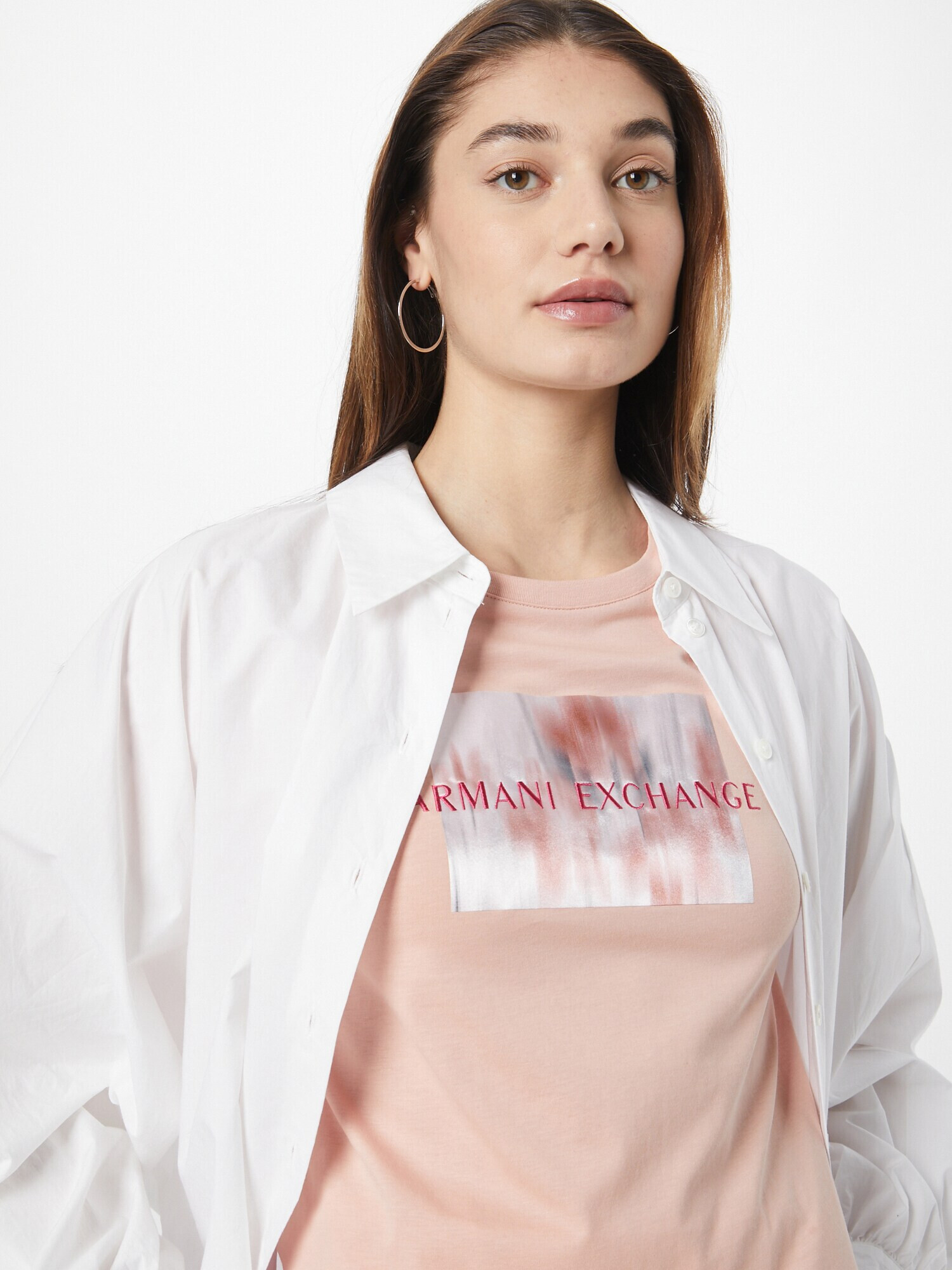 ARMANI EXCHANGE Tricou mov pastel / roz / roz - Pled.ro