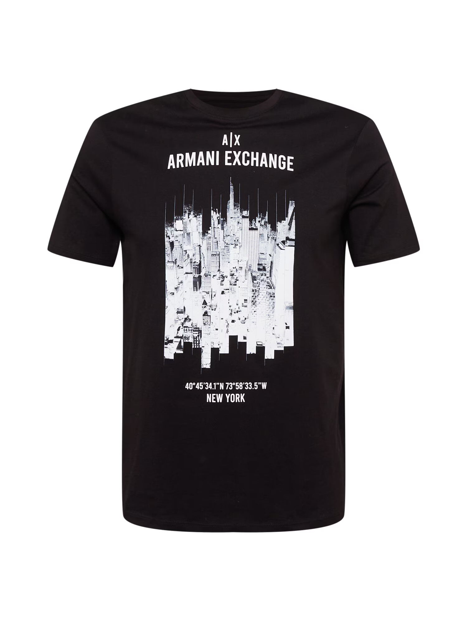 ARMANI EXCHANGE Tricou negru / alb - Pled.ro