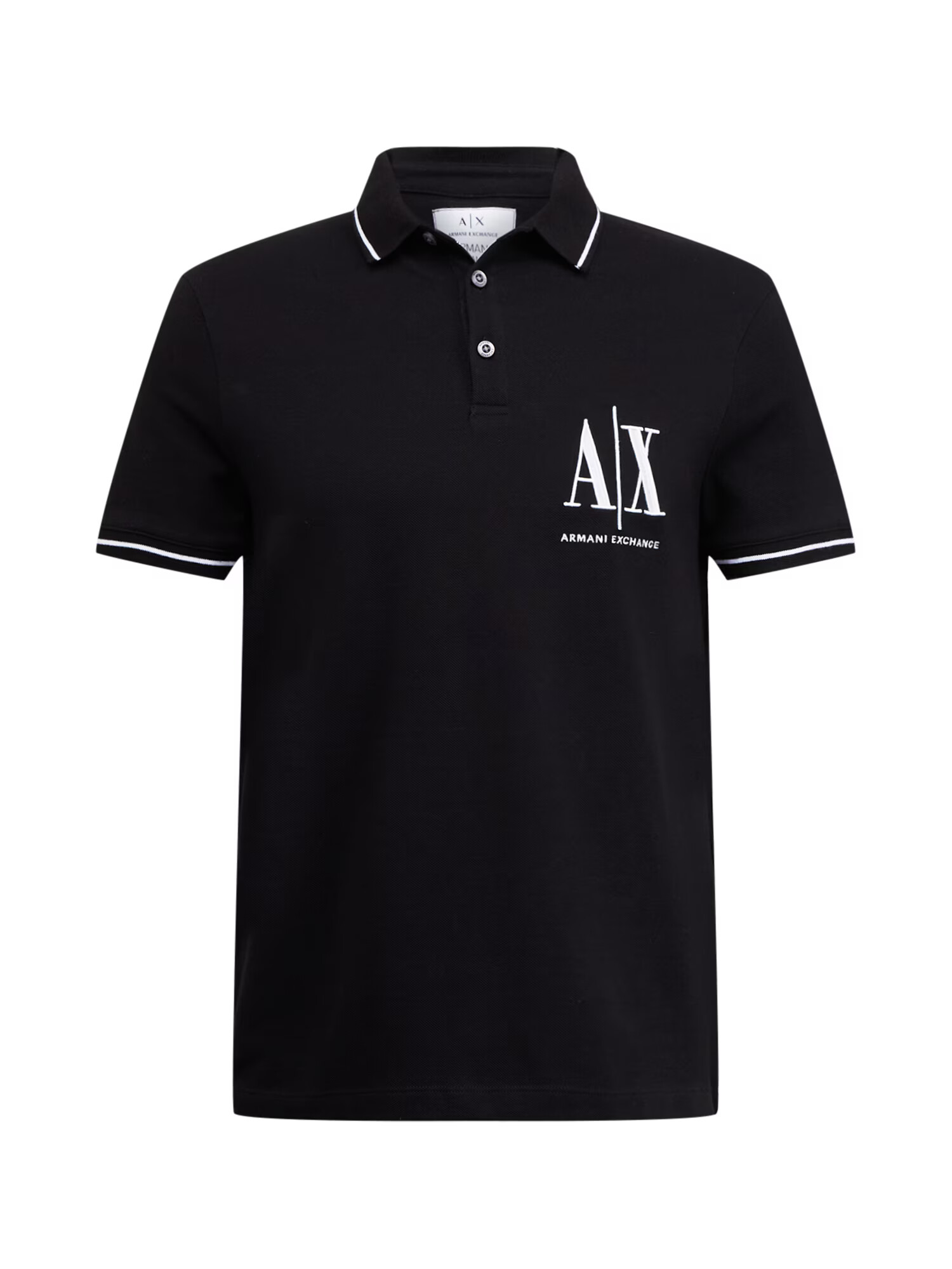 ARMANI EXCHANGE Tricou negru / alb - Pled.ro