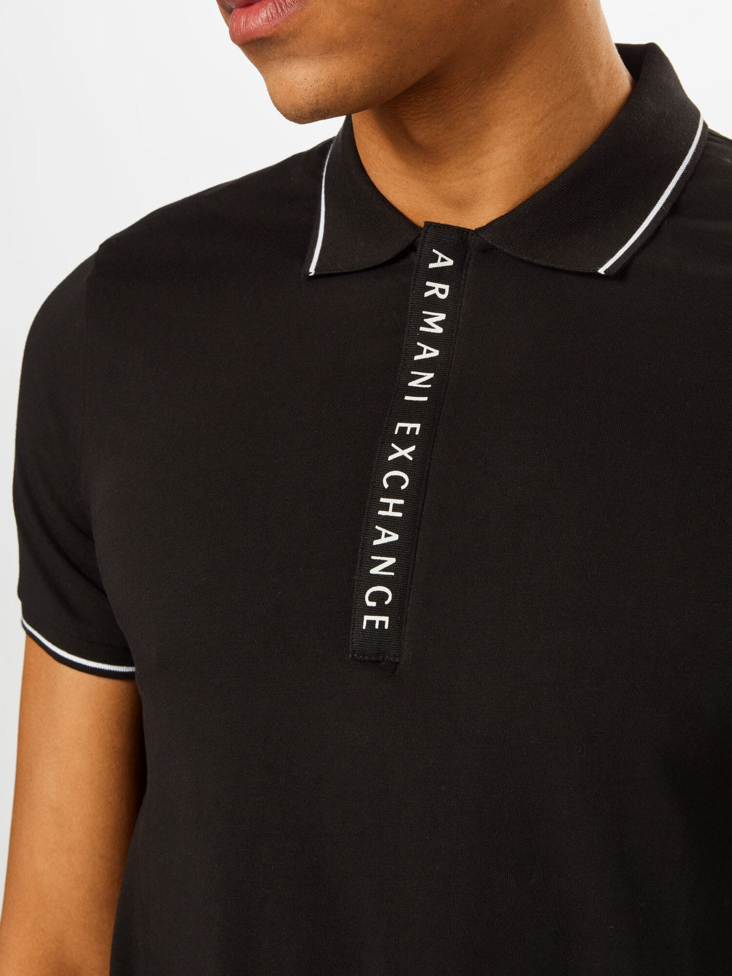 ARMANI EXCHANGE Tricou negru / alb - Pled.ro