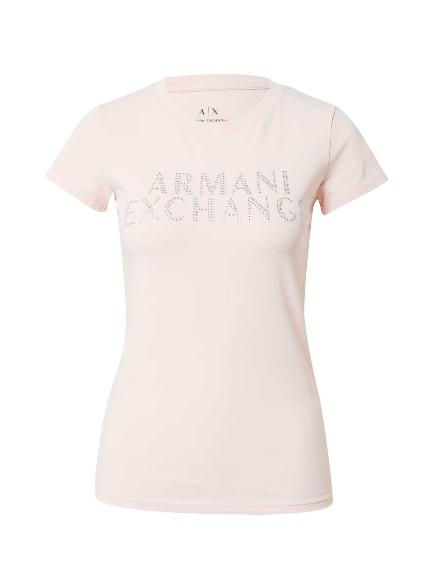 ARMANI EXCHANGE Tricou roz pudră / argintiu - Pled.ro