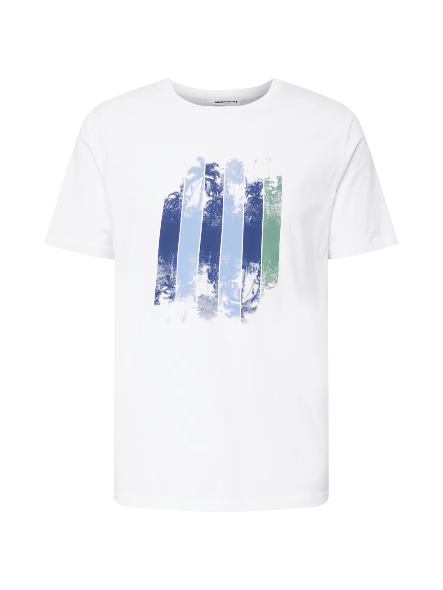 ARMEDANGELS Tricou 'JAAMES PALMTREES' bleumarin / albastru deschis / verde / alb - Pled.ro