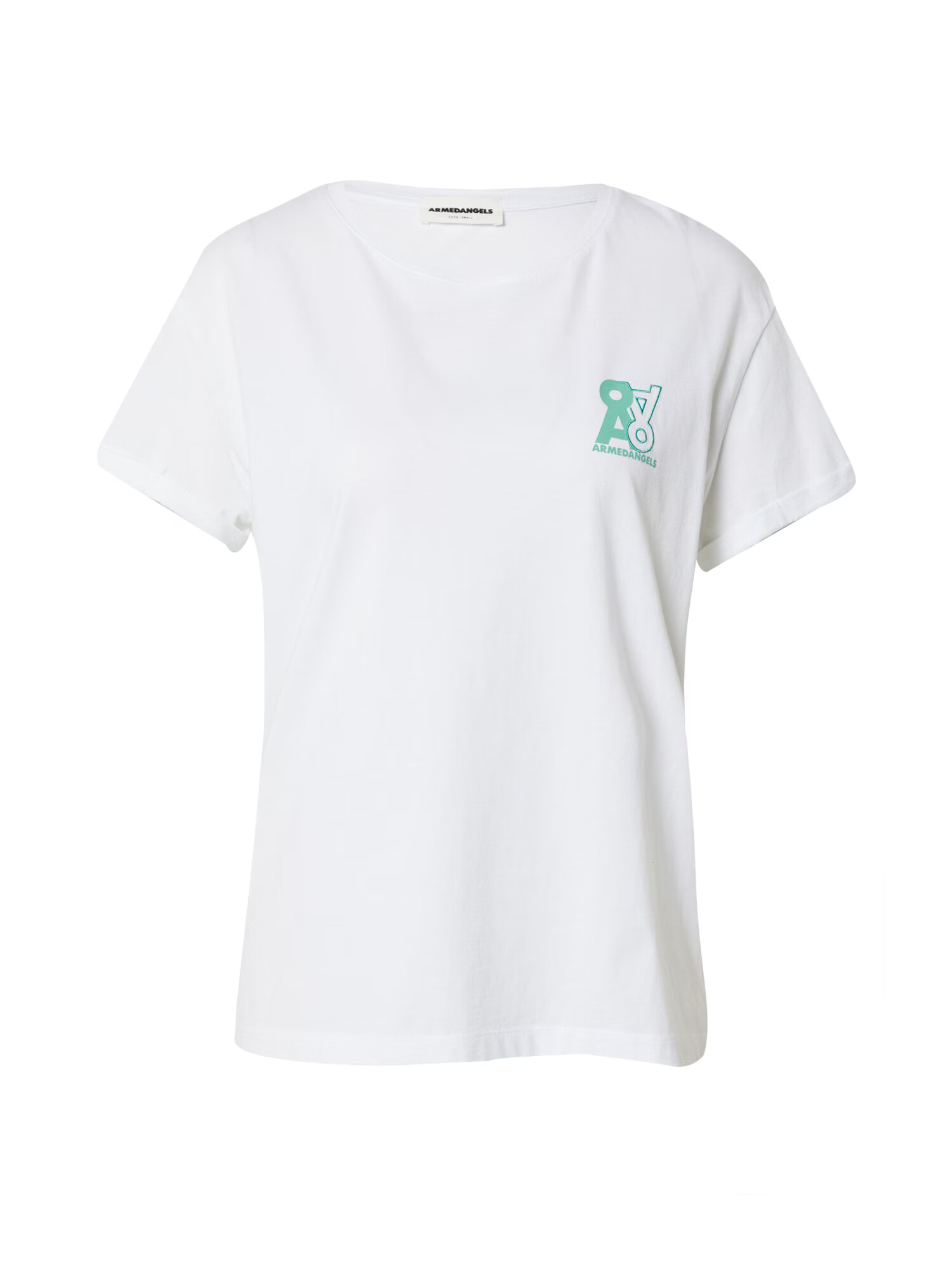 ARMEDANGELS Tricou 'Naalin' verde jad / alb - Pled.ro