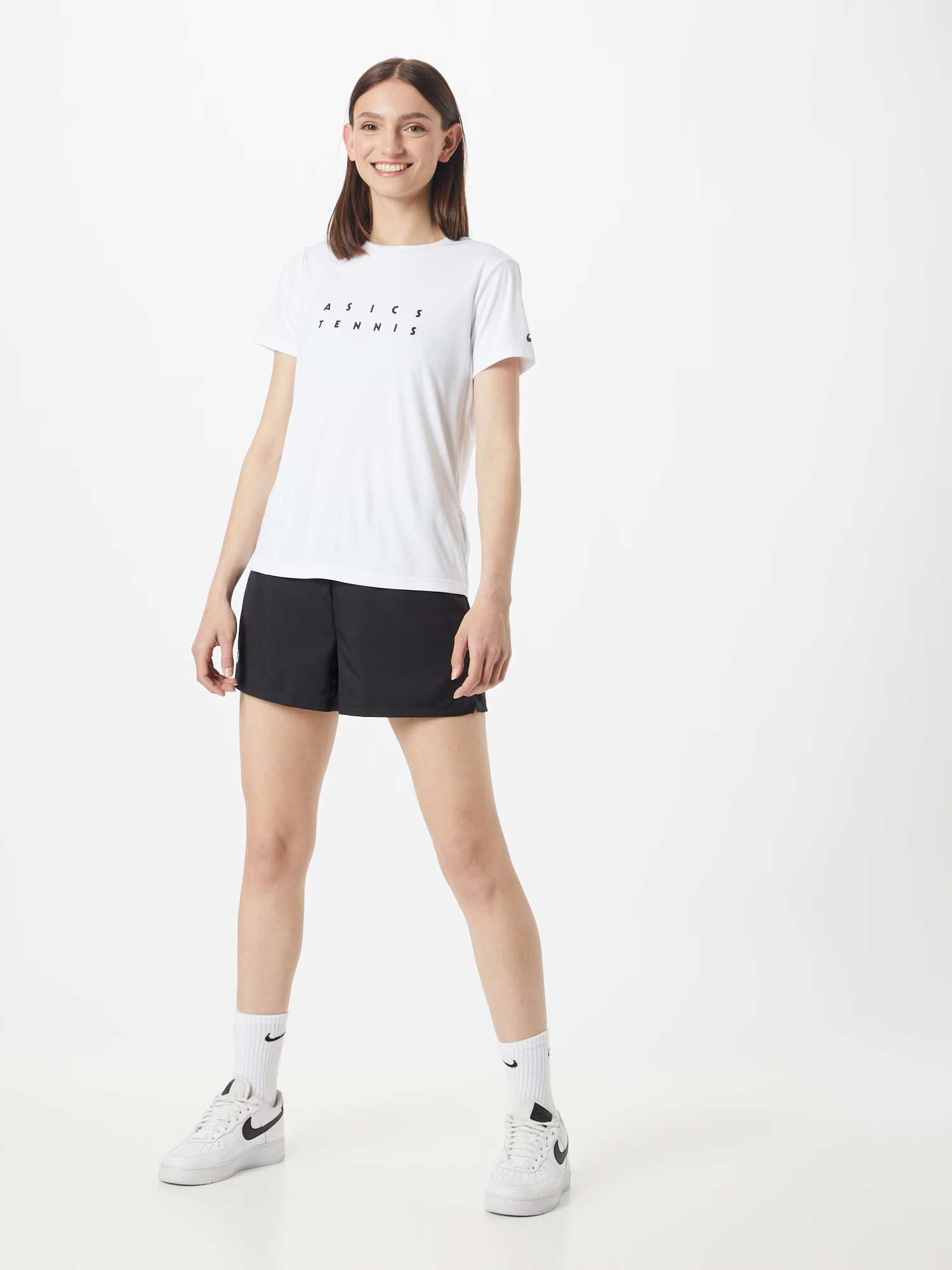 ASICS Tricou funcțional 'COURT' negru / alb - Pled.ro