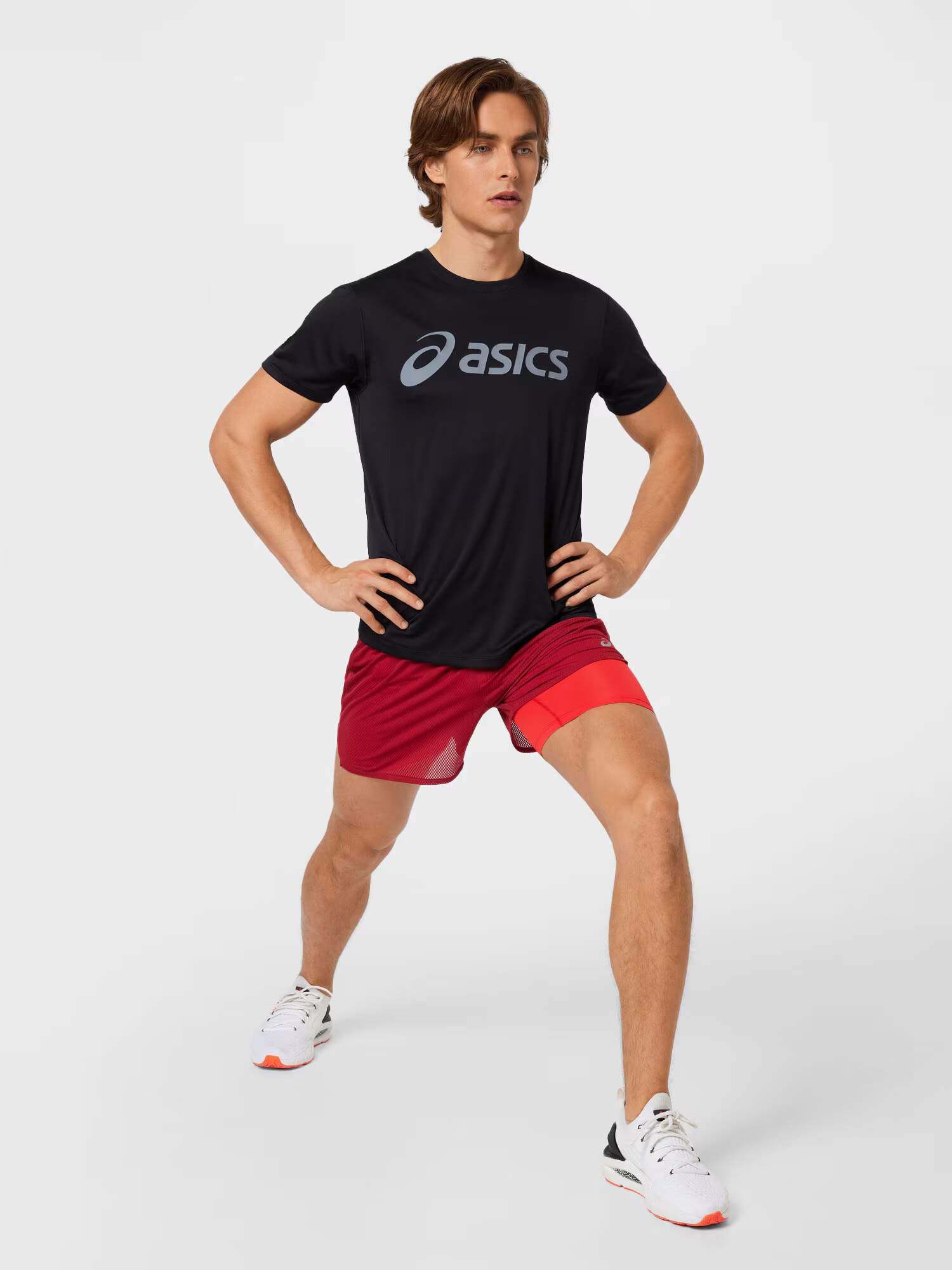 ASICS Tricou funcțional gri / negru - Pled.ro