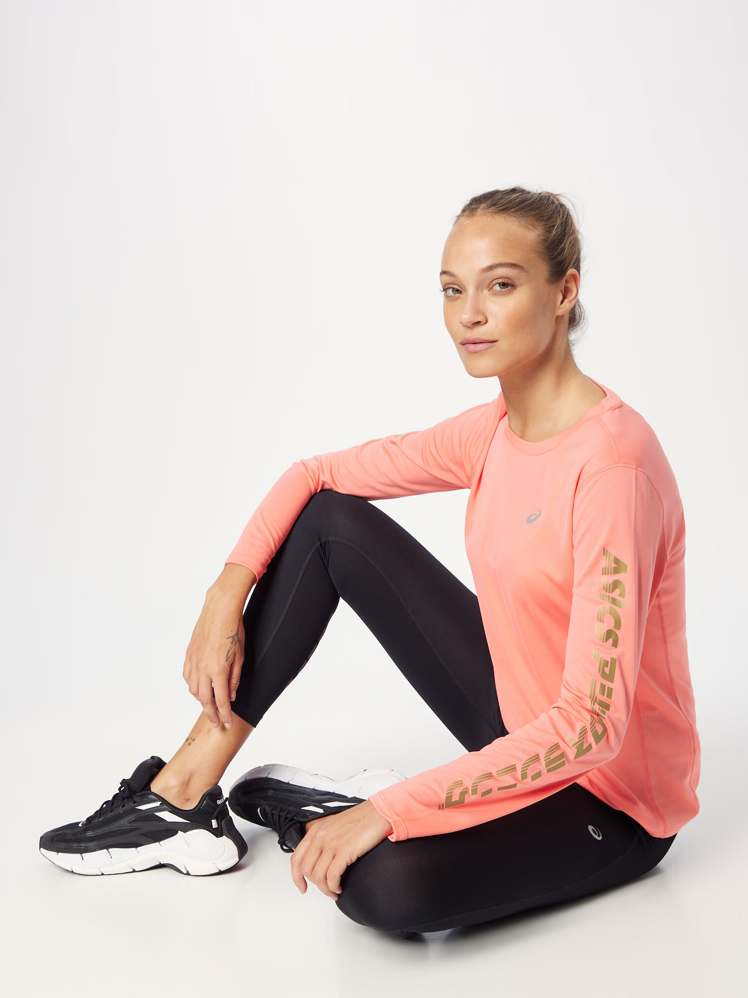 ASICS Tricou funcțional 'Katakana' gri închis / corai - Pled.ro