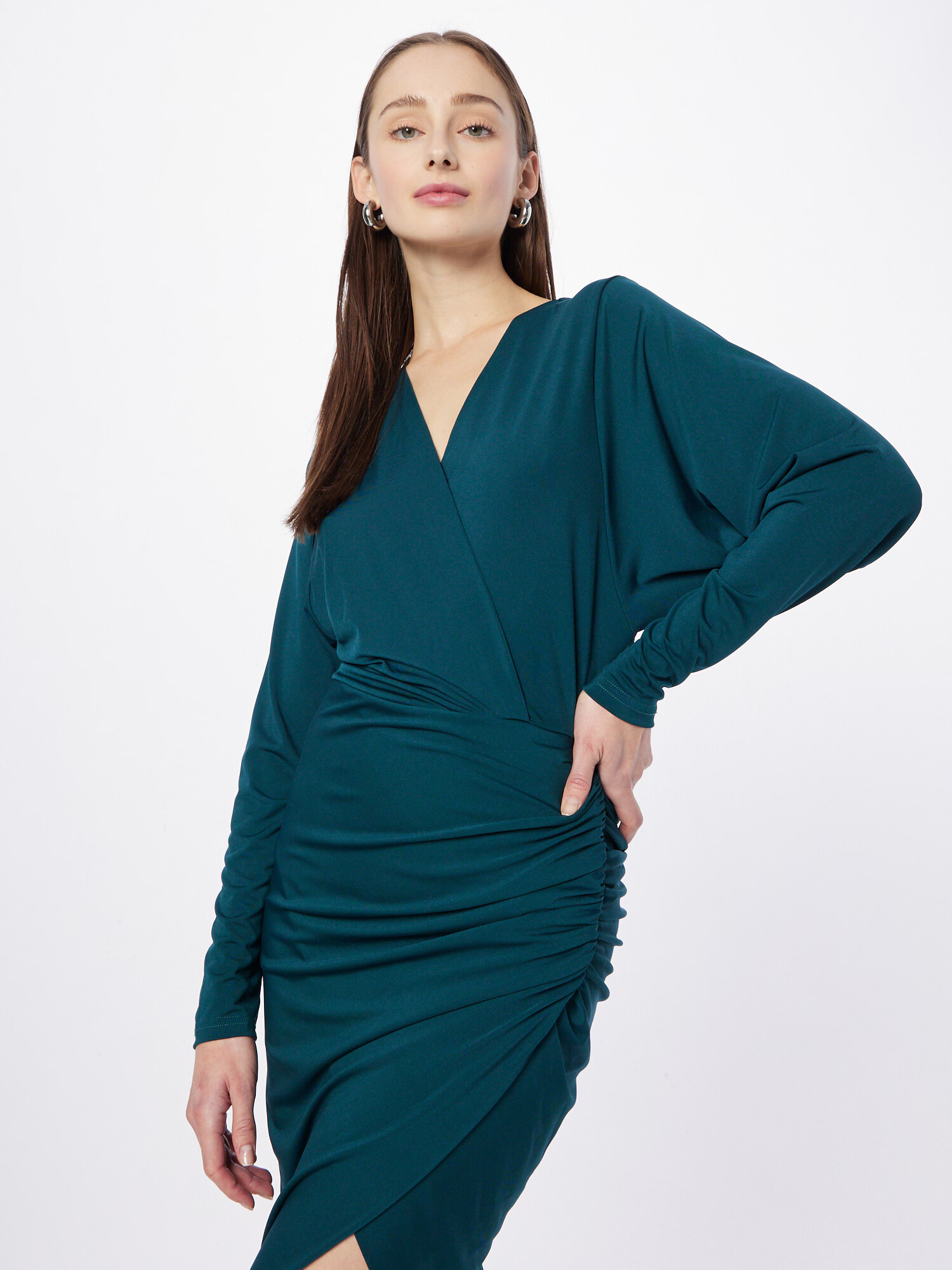 AX Paris Rochie de cocktail verde smarald - Pled.ro