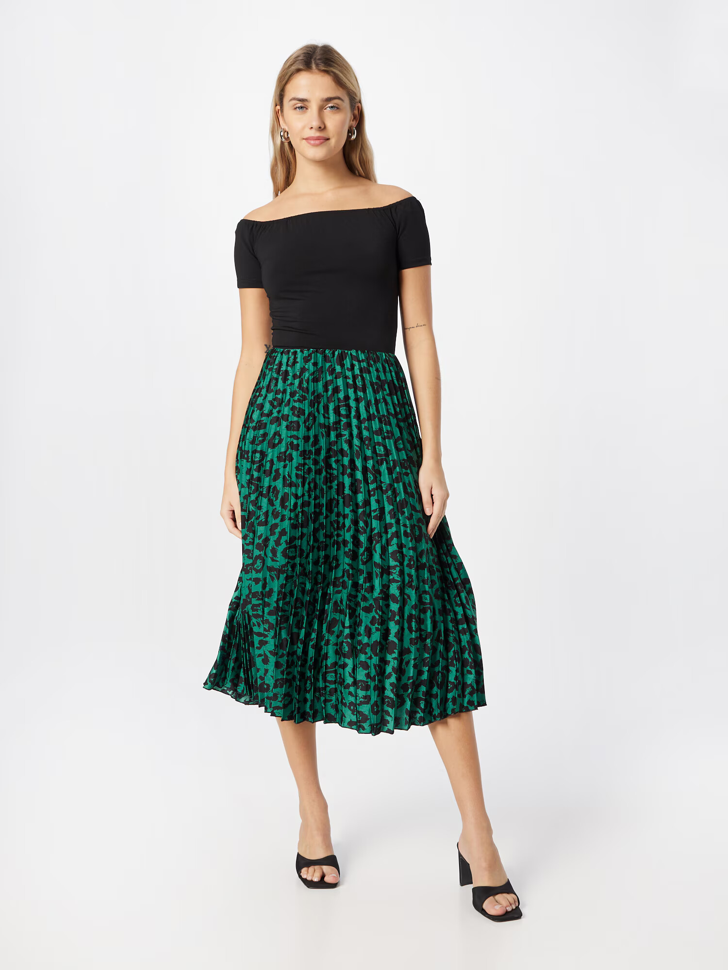 AX Paris Rochie verde / negru - Pled.ro