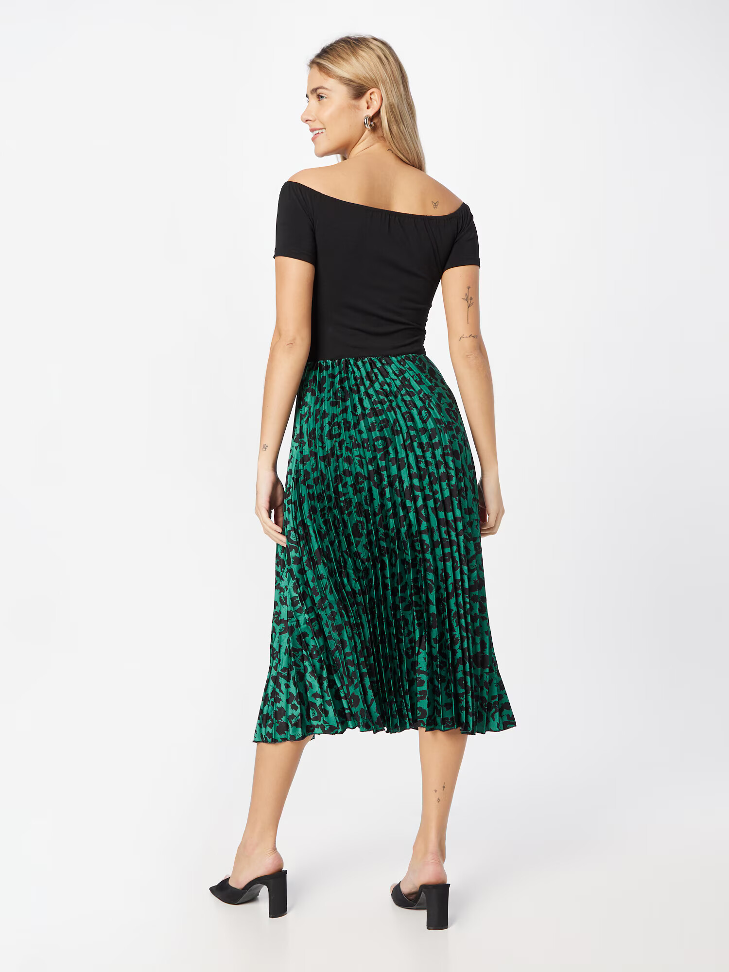 AX Paris Rochie verde / negru - Pled.ro