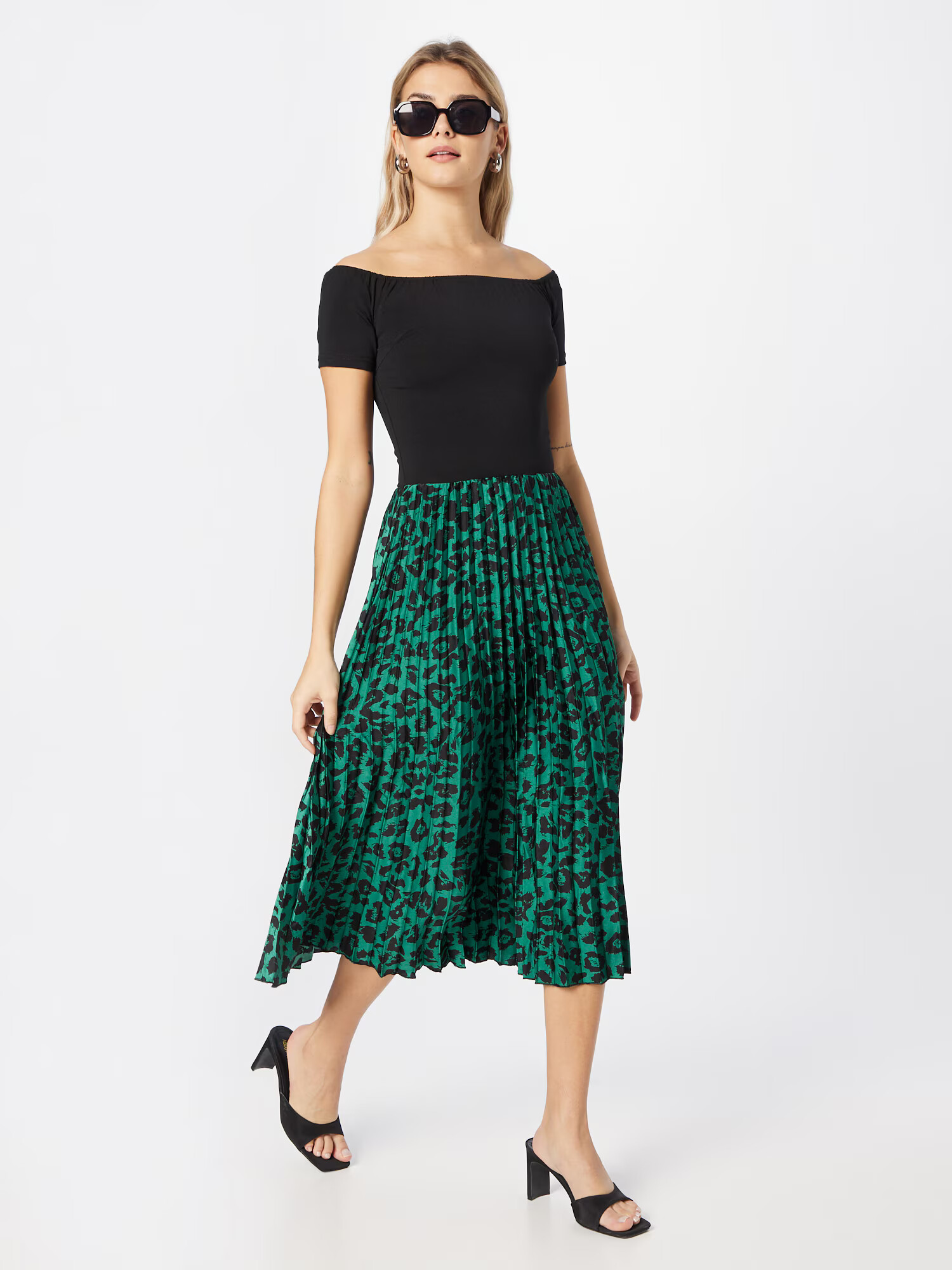 AX Paris Rochie verde / negru - Pled.ro