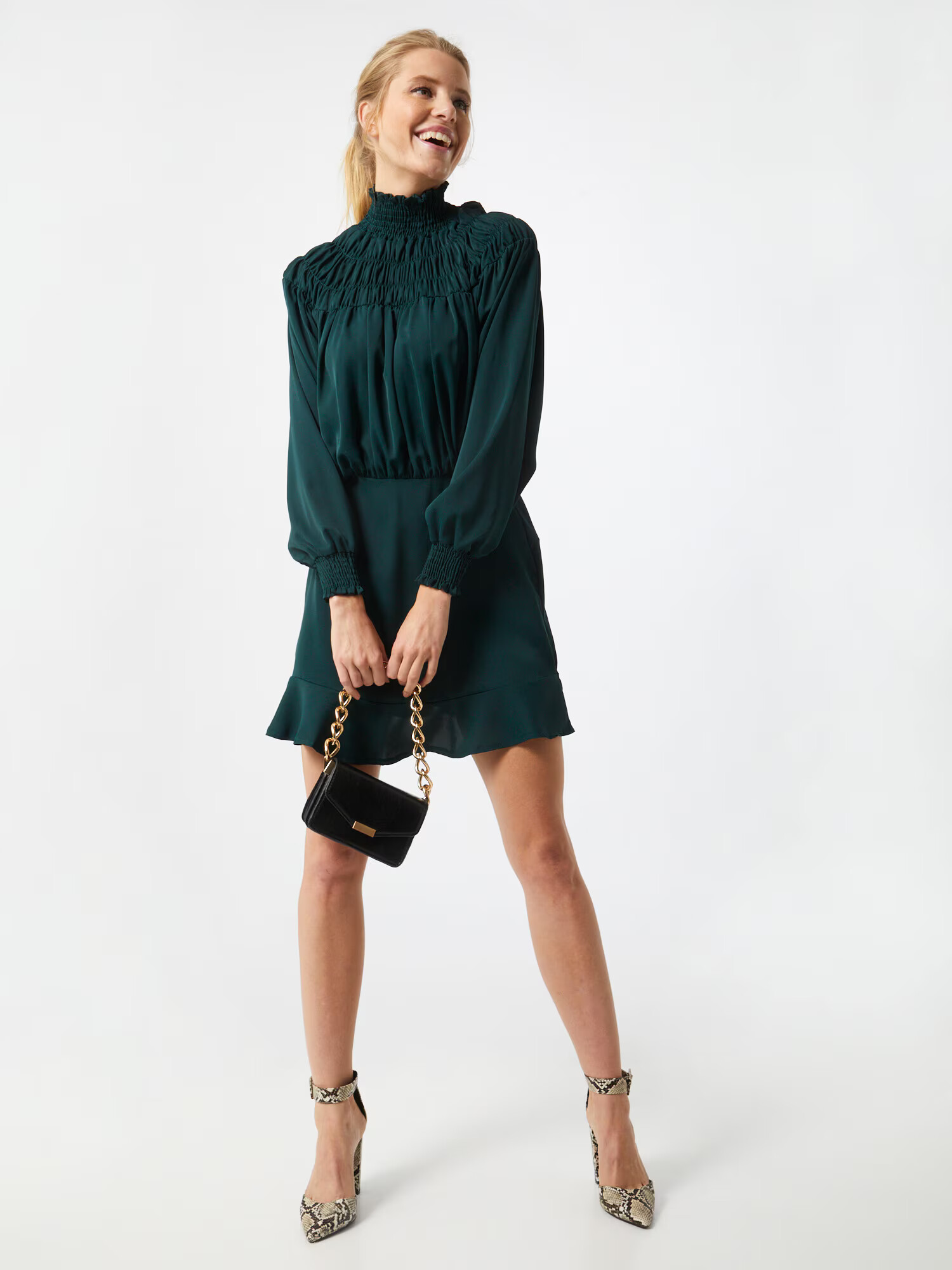 AX Paris Rochie verde petrol - Pled.ro