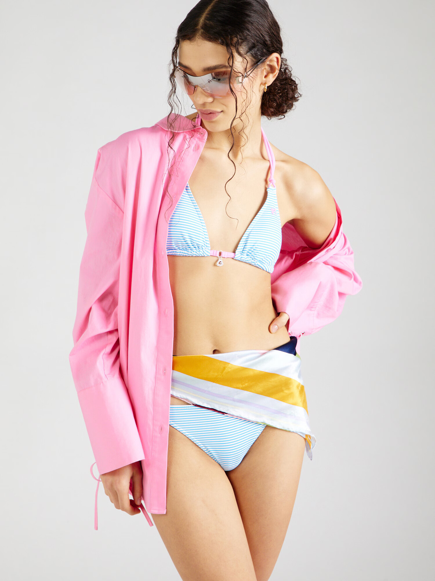 Banana Moon Sutien costum de baie albastru deschis / roz / alb - Pled.ro